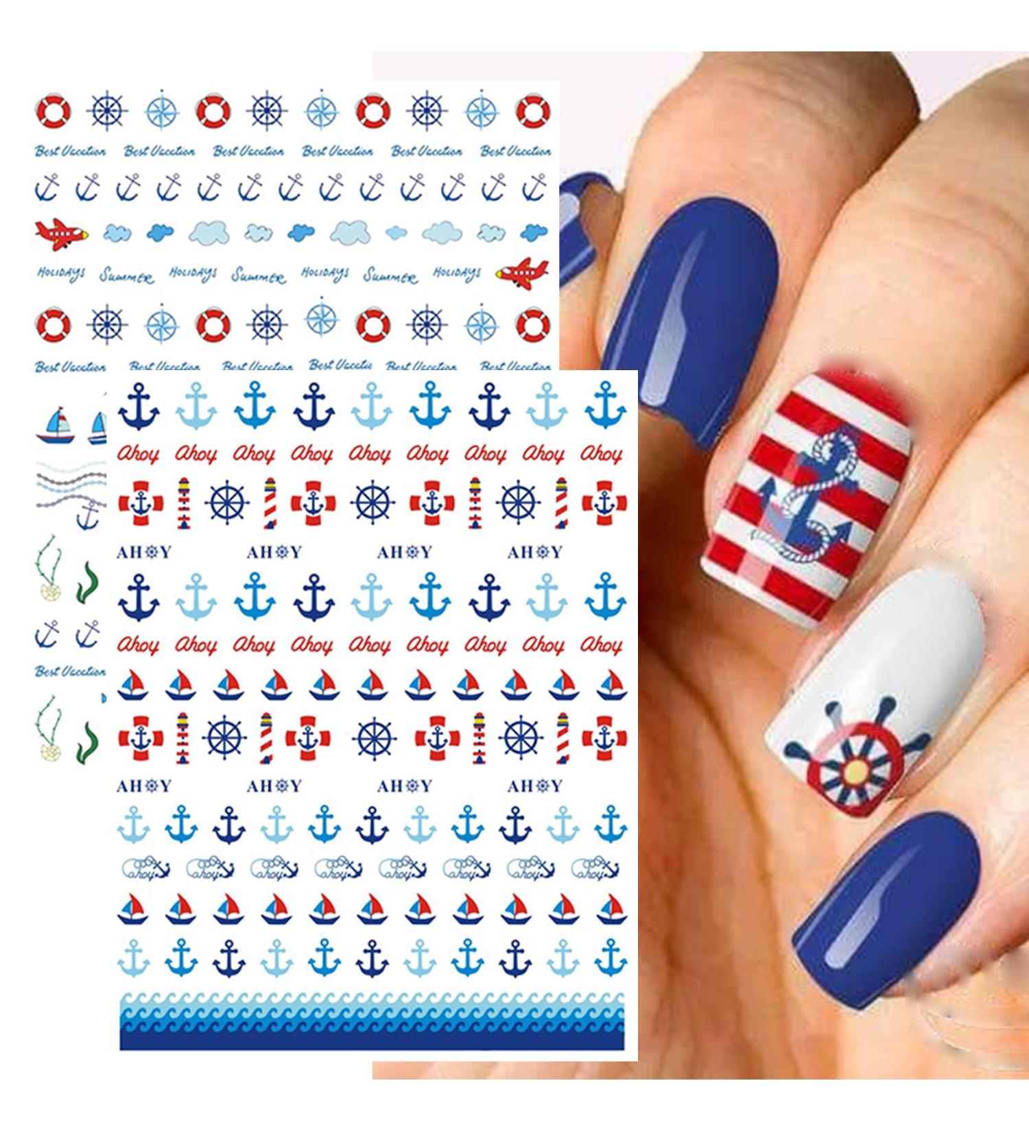 TailaiMei Summer Nail Decals Stickers - Self-Adhesive DIY Nail Art Decorations (12 Sheets) - Buy Online on GoSupps.com