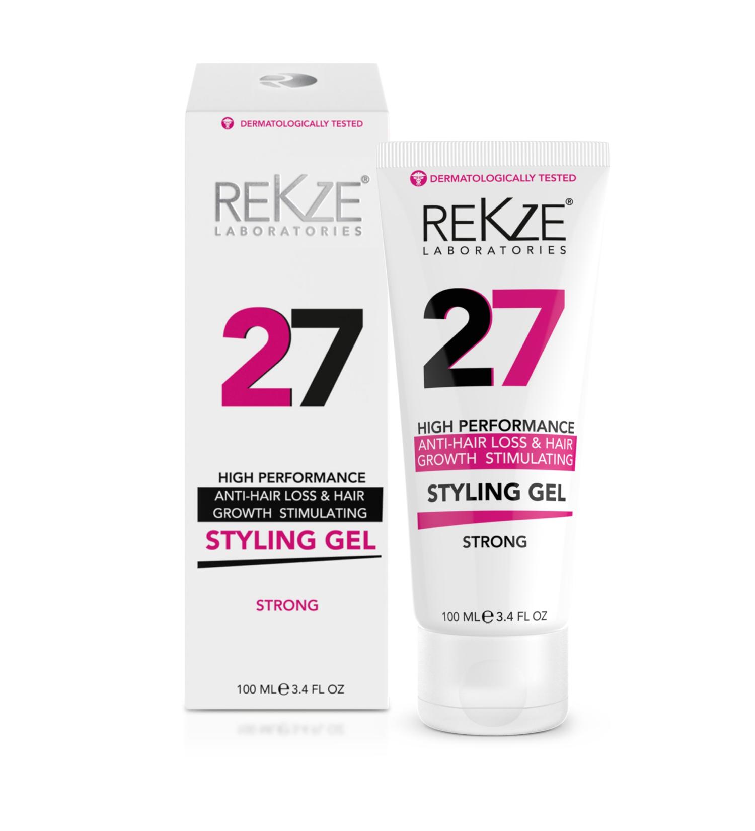 REKZE 27 Styling Gel with Premium Hold Formula for Hair Thickening & Anti-Hair Loss - Enriched with Capixyl, Caffeine, Argan Oil & Keratin - For Men & Women - Buy Online on GoSupps.com