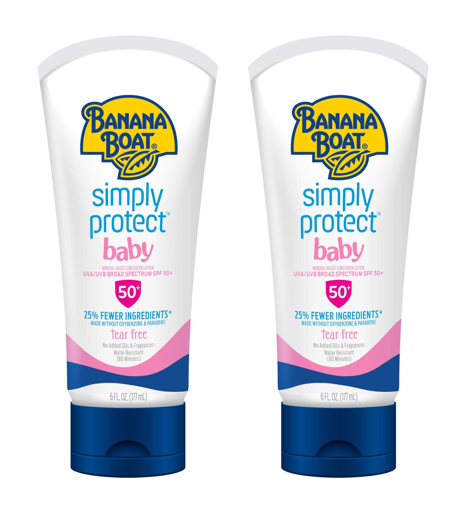 Banana Boat Baby Mineral Sunscreen Lotion SPF 50 Twin Pack 6oz - Reef Friendly & Tear-Free - Buy Online on GoSupps.com