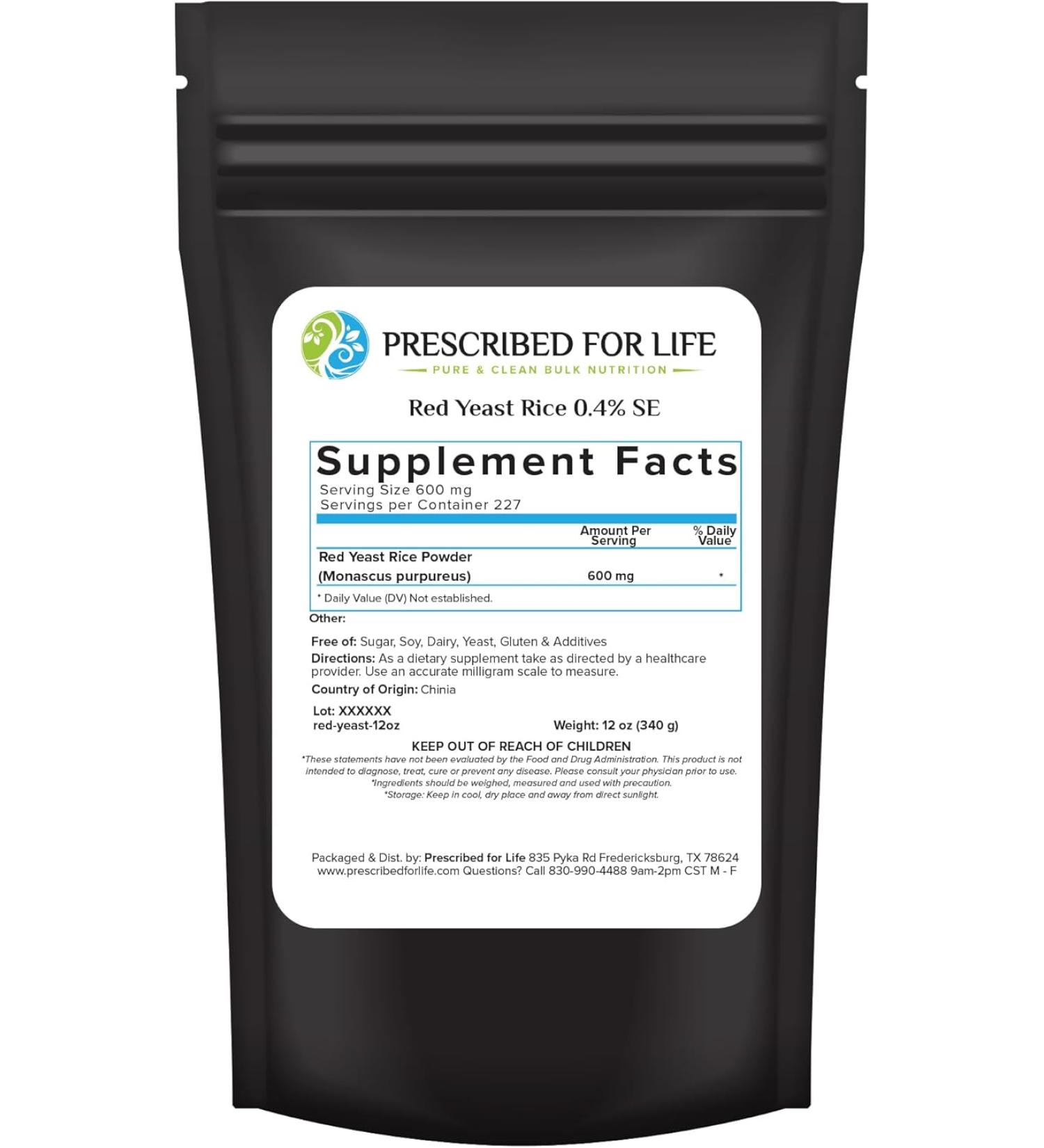 Prescribed For Life Red Yeast Rice Powder - 340g - Buy Online on GoSupps.com