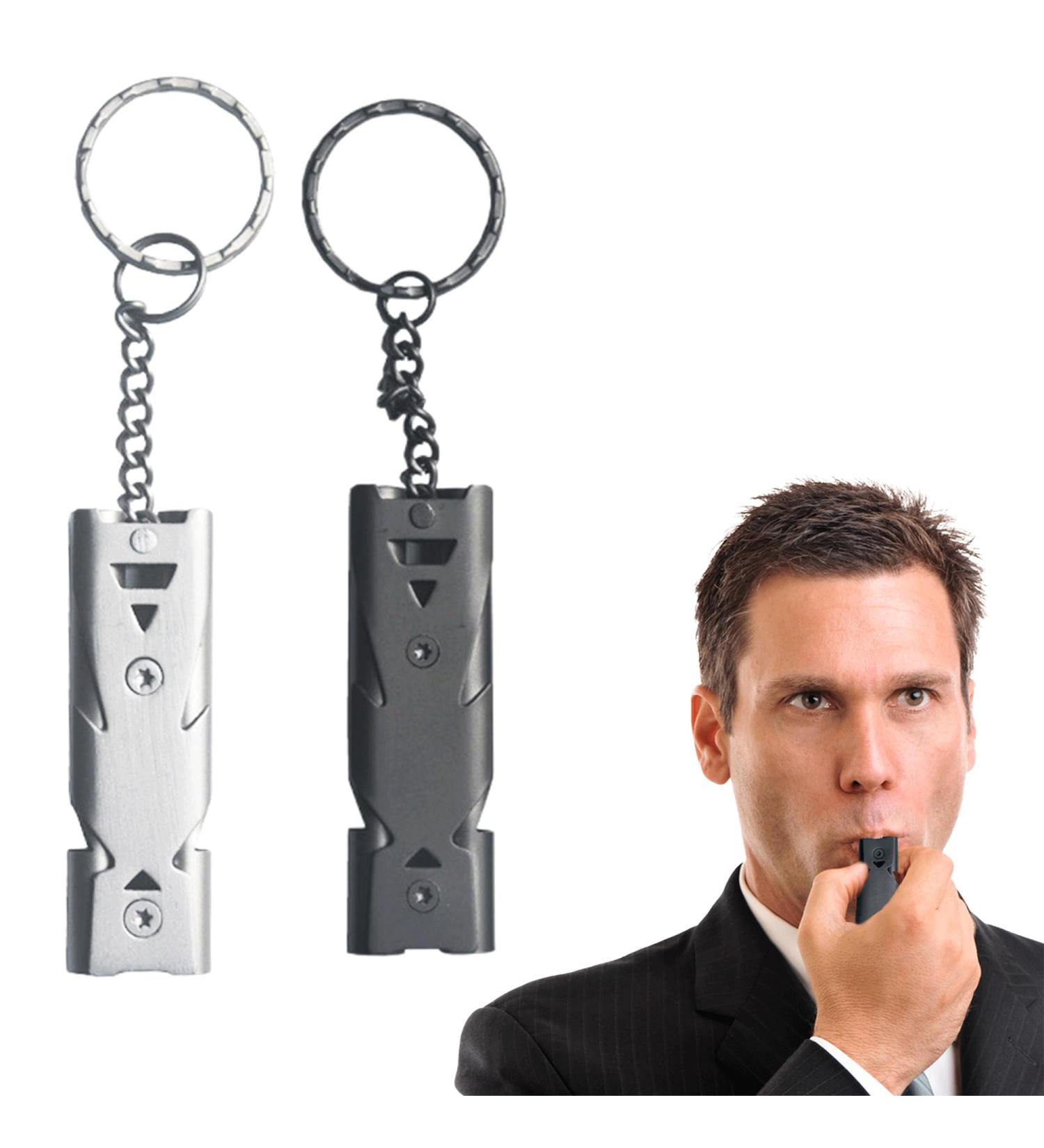 Tigmew 2-Piece High Decibel Emergency Whistle Set | 150dB Stainless Steel Keychain Signal Pipe for Mountain Survival & Outdoor Safety - Buy Online on GoSupps.com