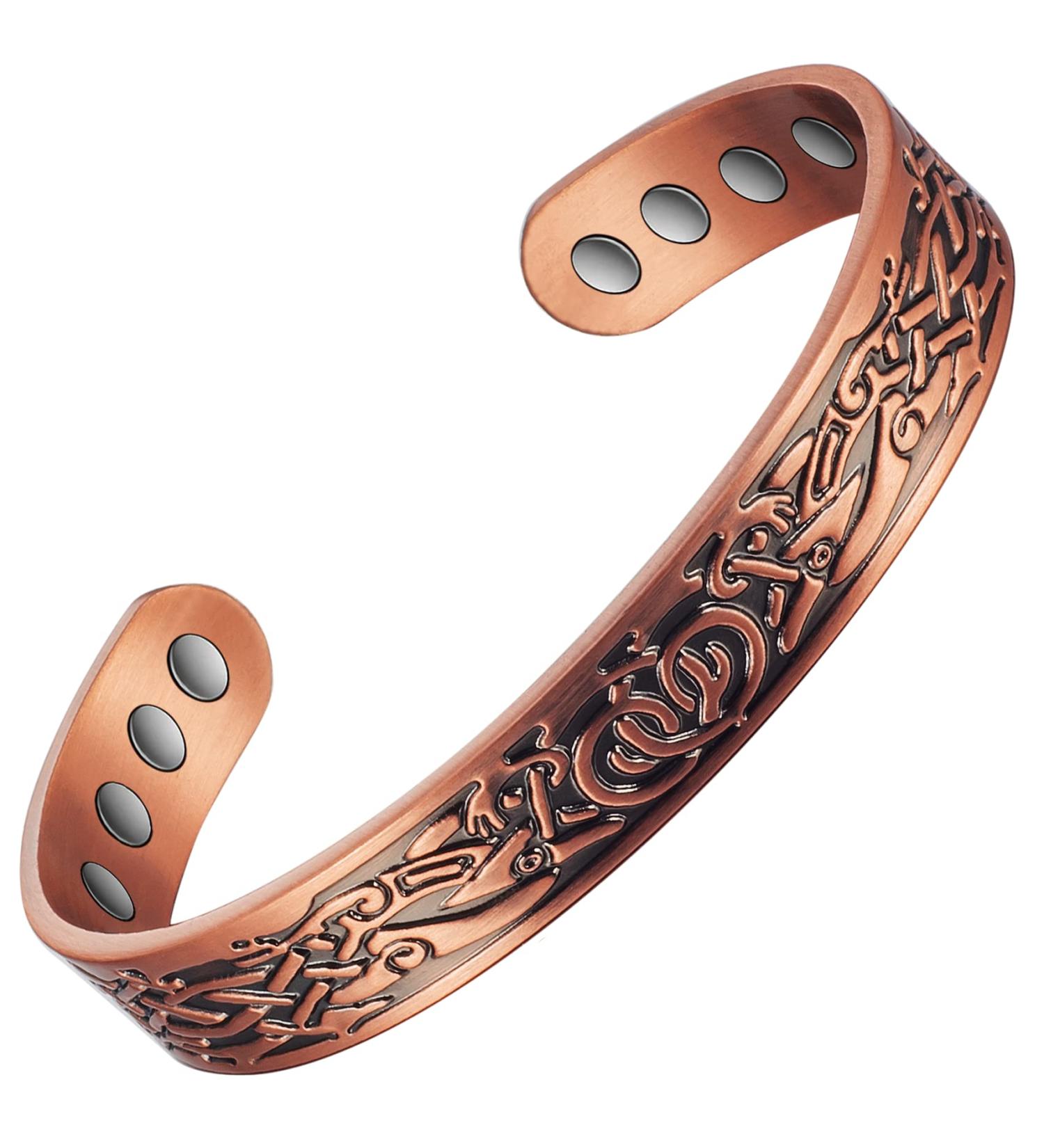 Shop Red Copper Magnetic Bracelet for Men & Women | European & American Retro Energy Health Bracelet - Boost Wellness & Style - Buy Online on GoSupps.com