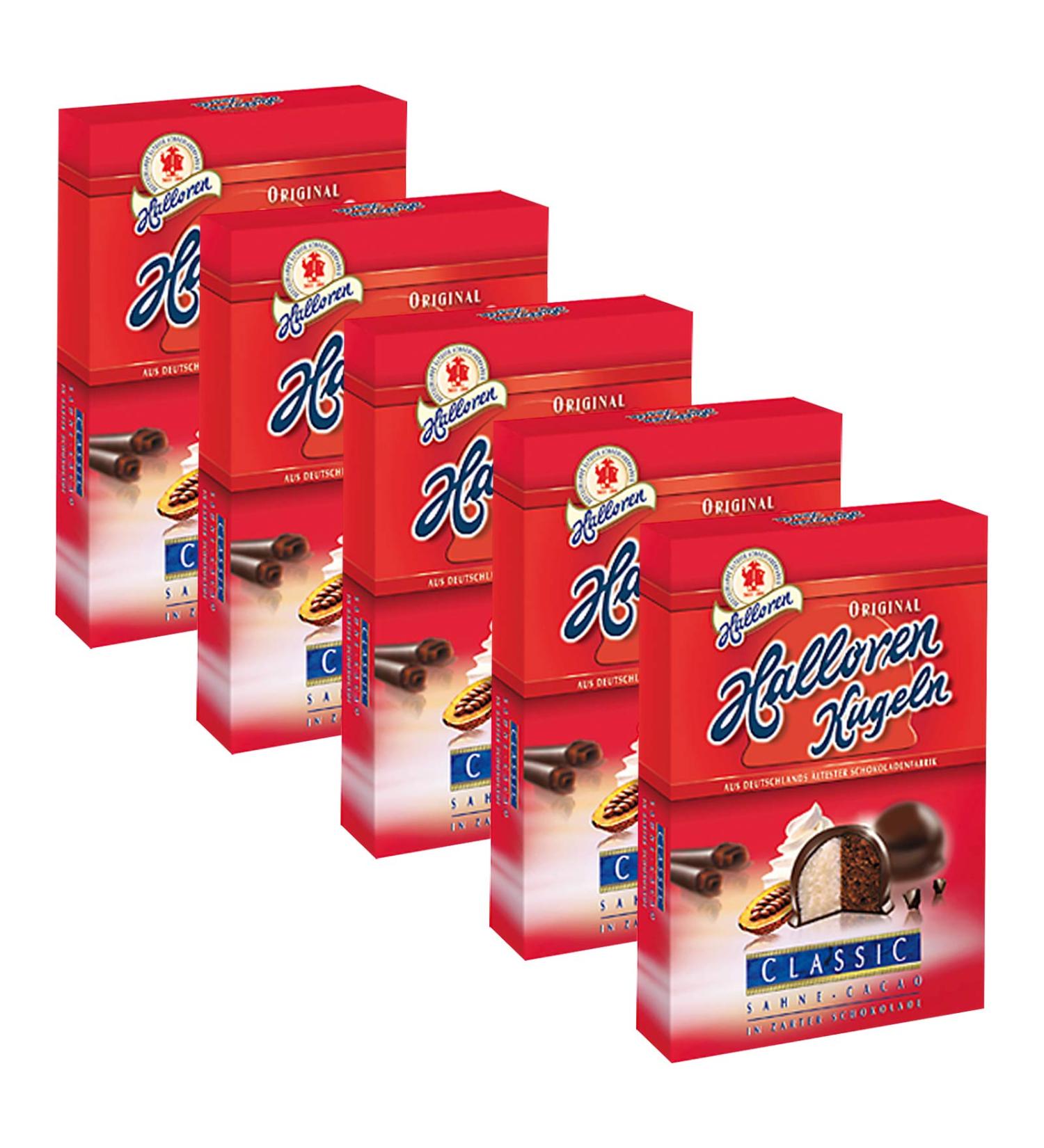 Halloren | Original Halloren Kugeln Sahne-Cacao 125 g | Pack of 5 - Buy Online on GoSupps.com