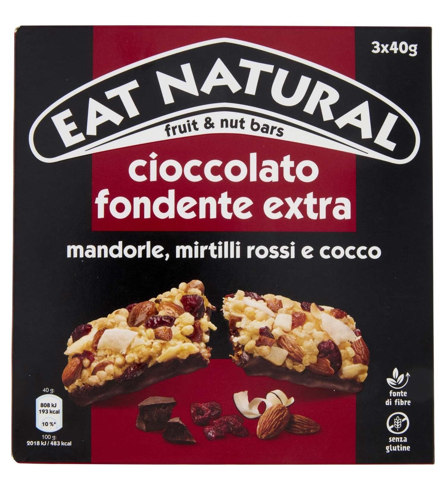 EAT NATURAL - Barres c r ales sans gluten - Cranberries amandes noix de coco et chocolat noir - 15 barres de 40g - Buy Online on GoSupps.com