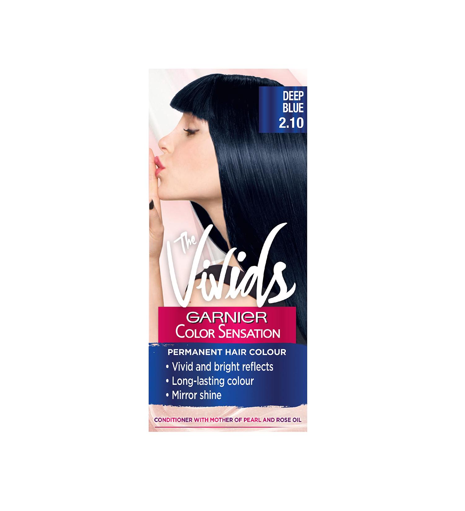 Garnier Color Sensation Vivids Permanent 2.10 Deep Blue Hair Dye - Buy Online on GoSupps.com
