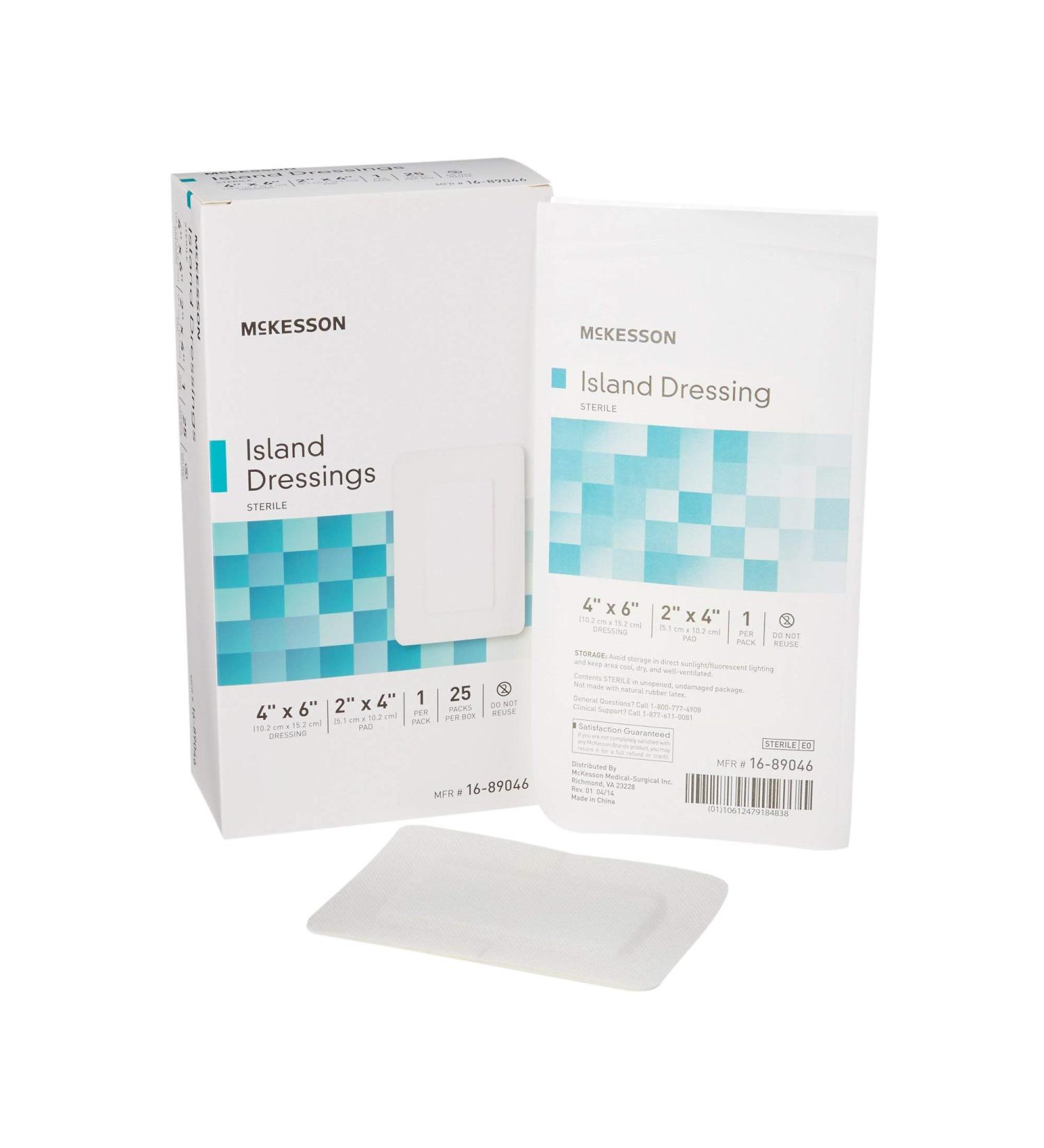 McKesson Island Dressing 4x6 Sterile Polypropylene/Rayon - 25 Count Pack - Buy Online on GoSupps.com