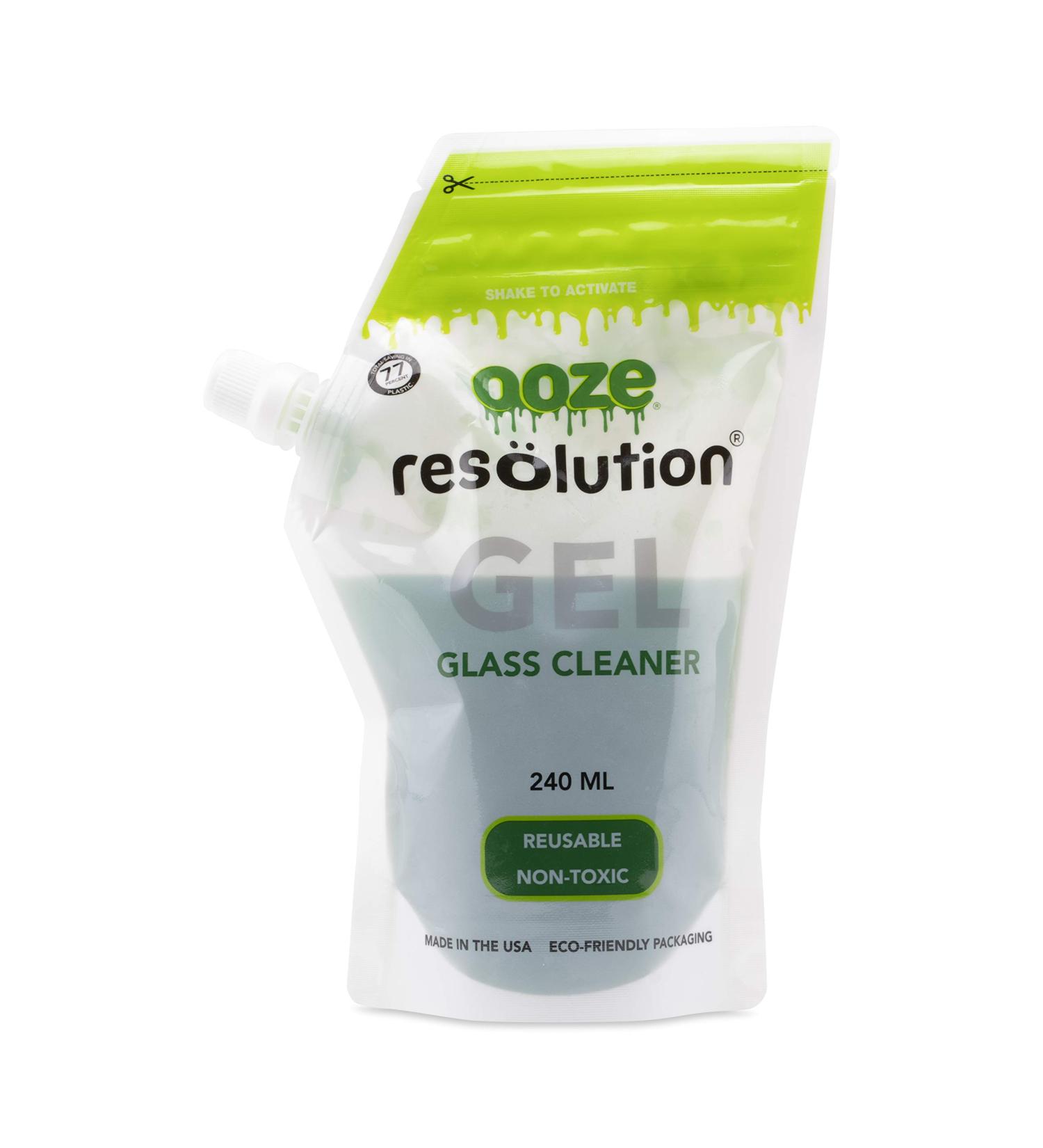 Ooze Resolution Gel Glass Cleaner 240ML - Natural Clay-Based Formula for Glass and Metal - Non-Toxic Liquid Solution - Non Abrasive, Reusable Cleaner - Buy Online on GoSupps.com