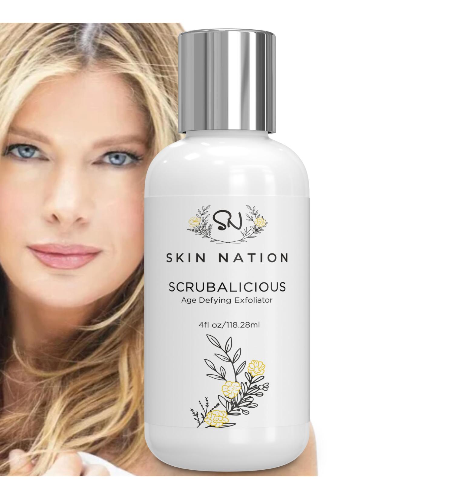 Age Defying Face Scrubber - Exfoliating Wash with Organic Aloe Tea Tree & Jojoba Beads for Bright Healthy Skin - Shop Internationally - Buy Online on GoSupps.com