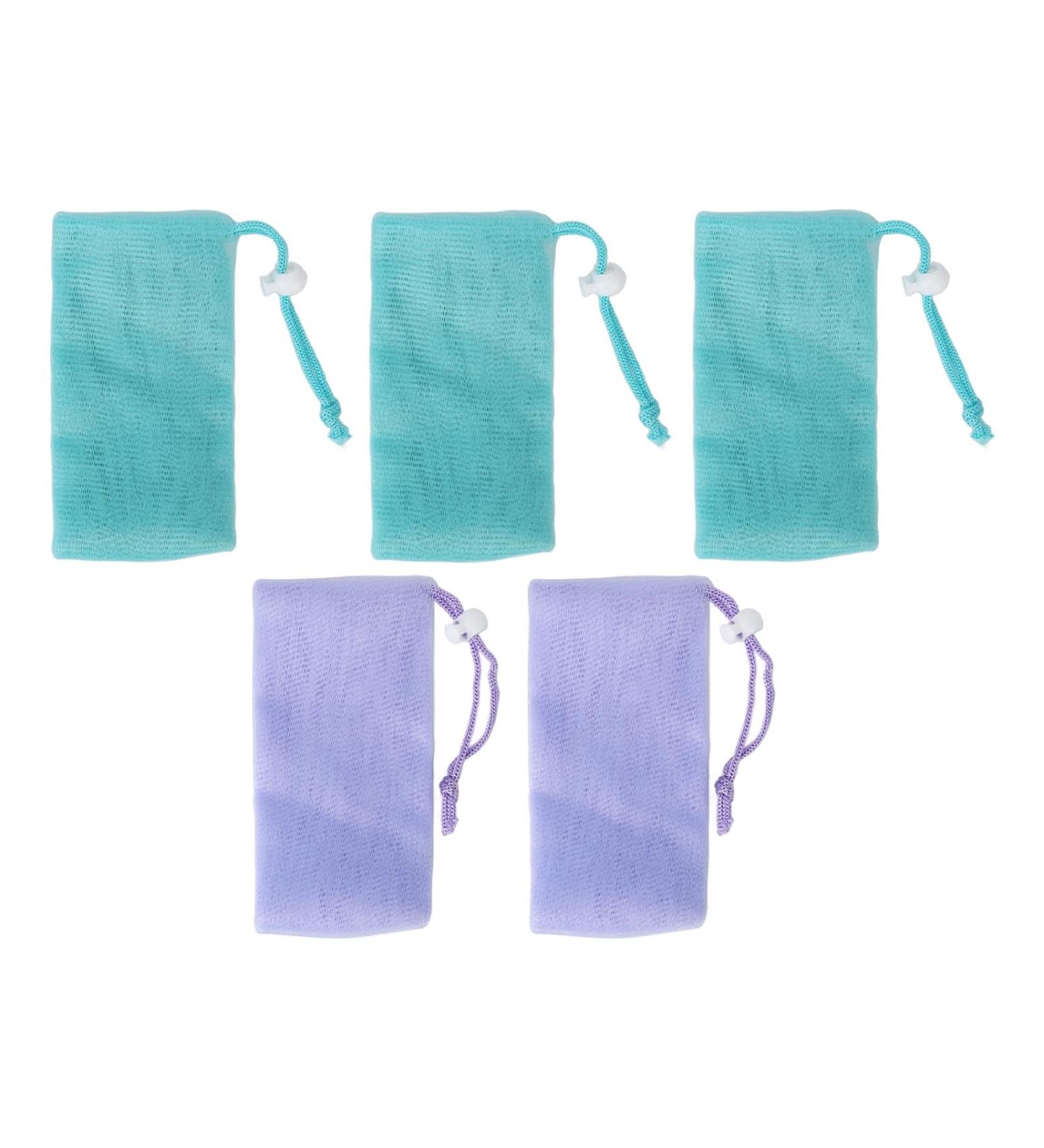 Verdant Touch 5 Pack Mesh Foaming Soap Sachets Quick Drying for Shower Body Face Cleaning - Buy Online on GoSupps.com