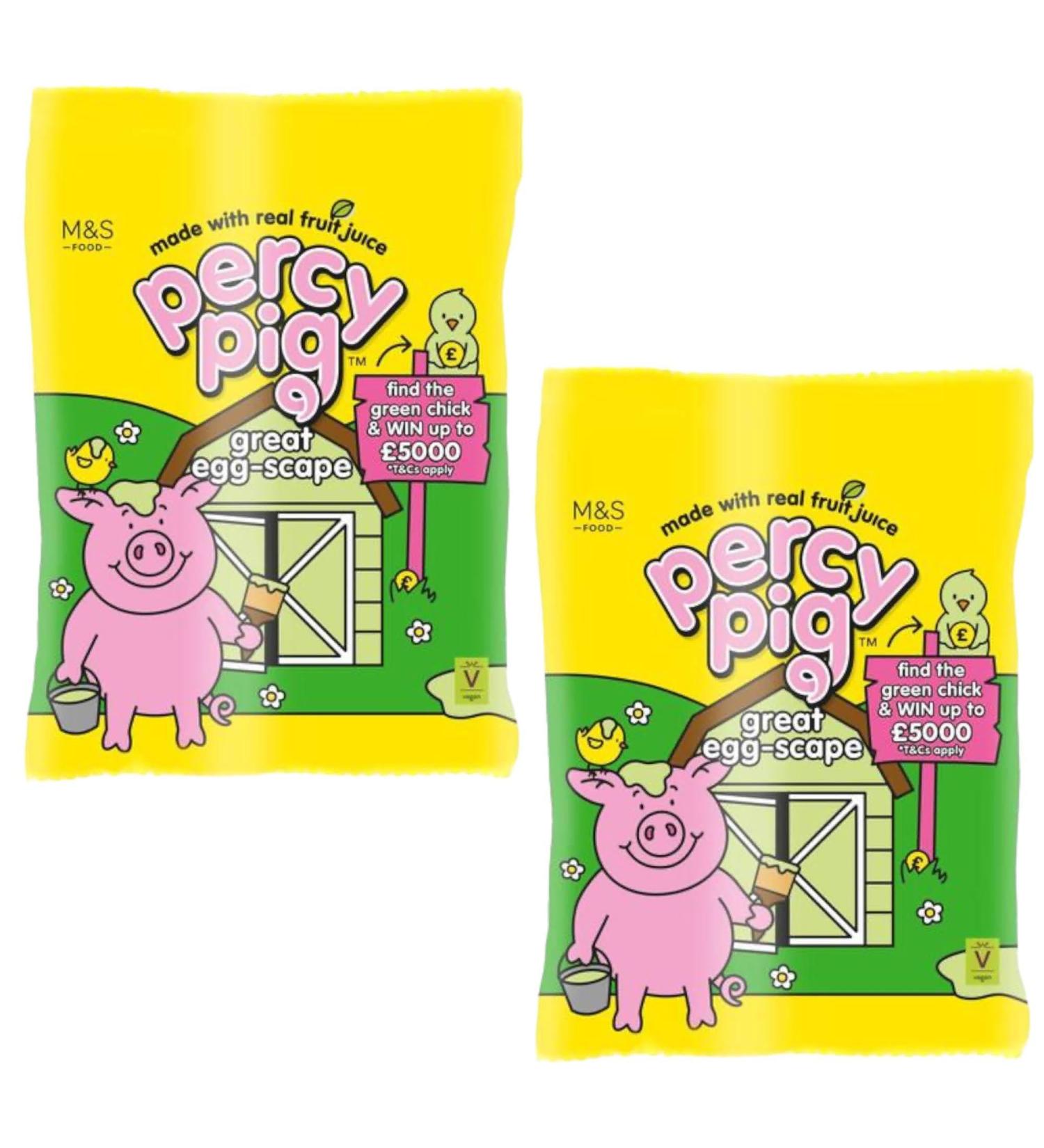 Percy Pigs Easter Great Egg-Scape Real Fruit Juice Gummy Vegan Sweets 150g - 2x Share Bags - Buy Online on GoSupps.com