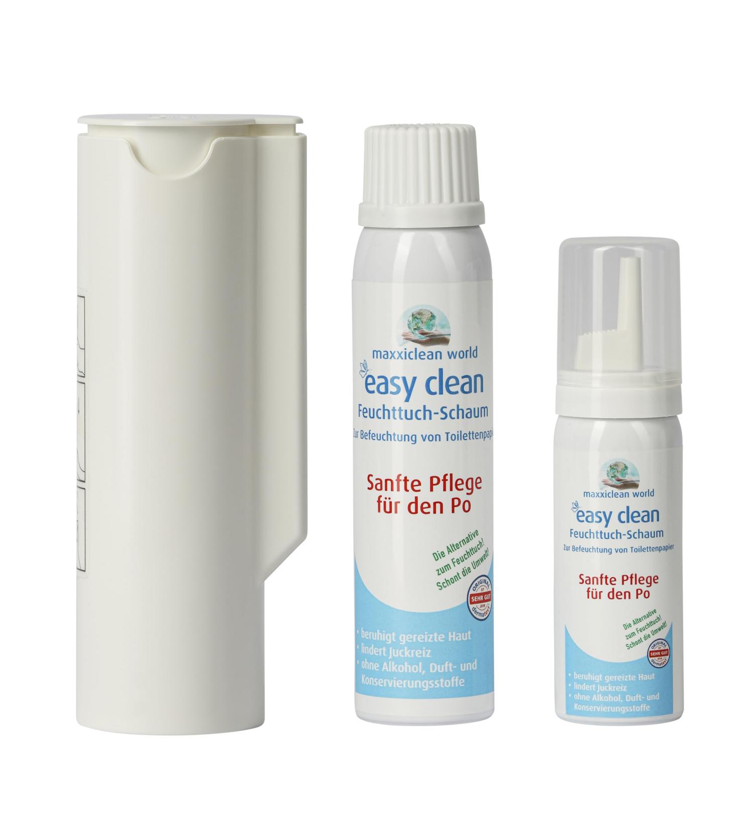 Maxxiclean World Easy Clean Muheschtung Foam Set - Eco-Friendly Toilet Paper Alternative & Dispenser | 100ml Can 50ml Dose - Buy Online on GoSupps.com