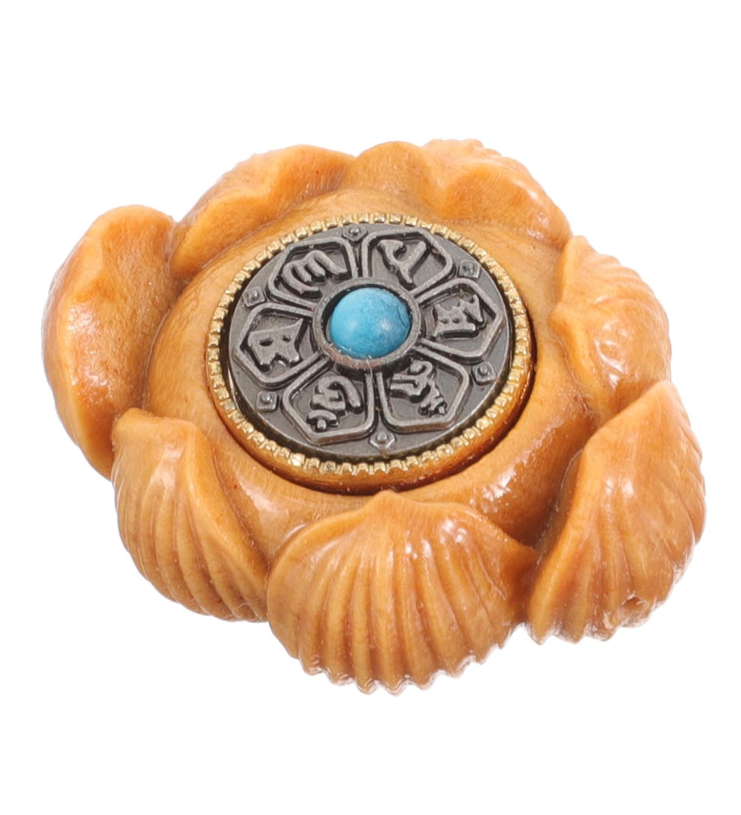 Partykindom Hand Exercise Plate Player - Lotus Figure & Wood Carving Sculpture | Feng Shui Ornaments & Vintage Miniature Statues | 3.2x2.7cm - Buy Online on GoSupps.com