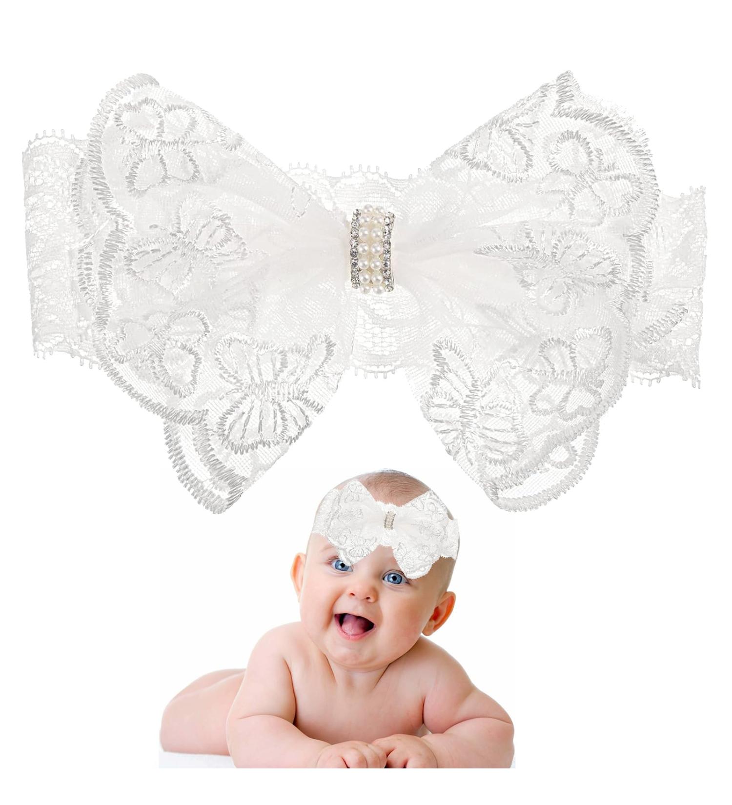 Baby Girl Flower Headband for Christening, Wedding, and Party | Baby Hair Band for Family Photos - Buy Online on GoSupps.com