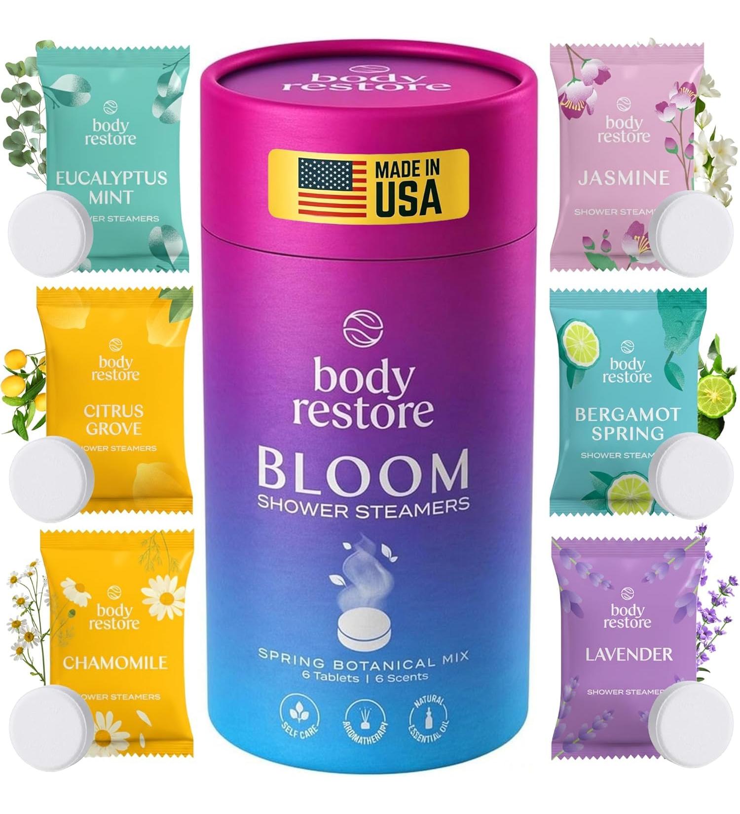 Body Restore Shower Steamers Aromatherapy 15 Pack - Relaxation Birthday Gifts for Women and Men Travel Essentials Stress Relief and Self Care - Bloom - Buy Online on GoSupps.com