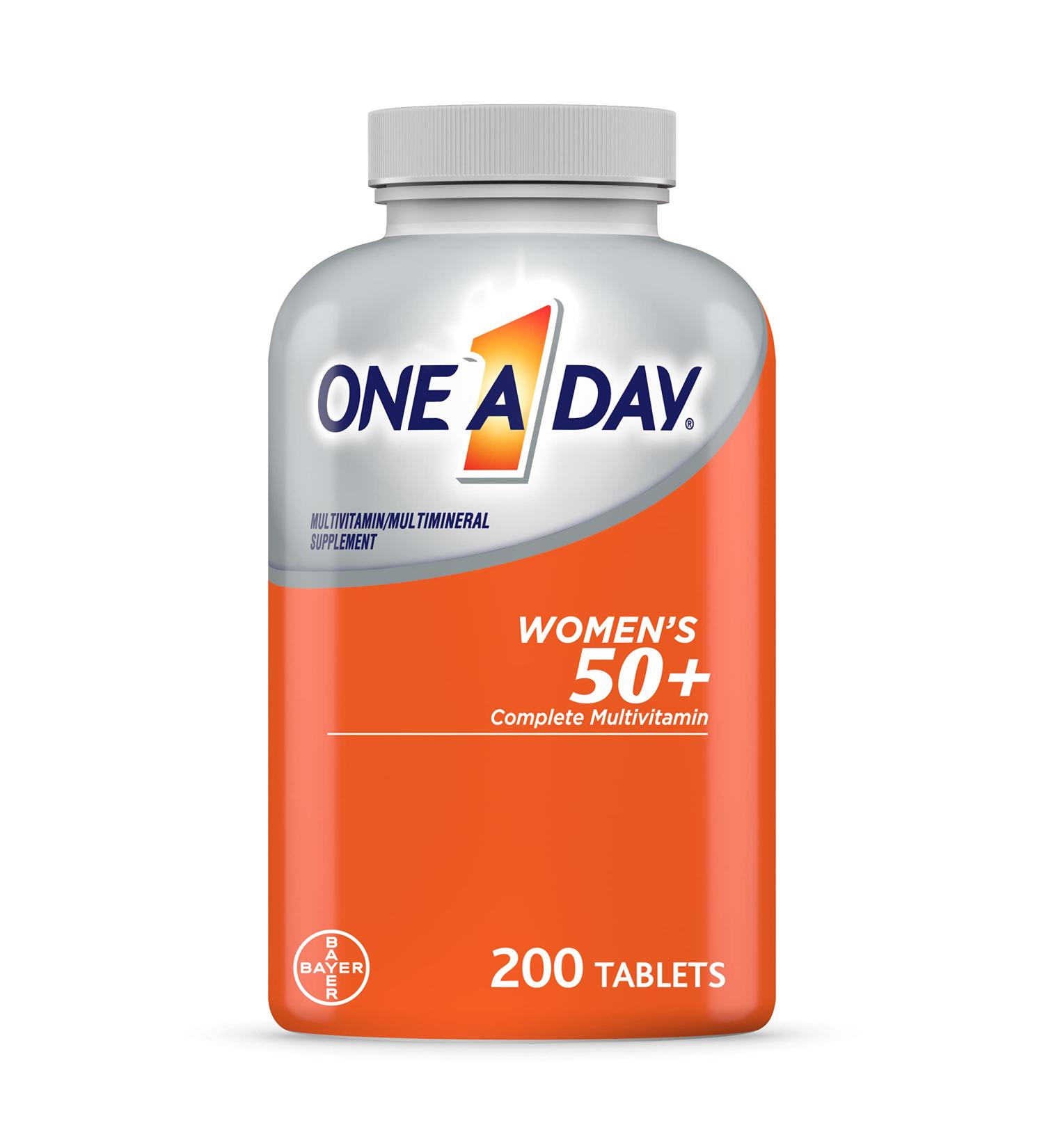 One A Day Women's 50+ Healthy Advantage Multivitamin Supplement - 200 Tablets | Vitamin A, C, E, B1, B2, B6, B12, D, Calcium - Buy Online on GoSupps.com