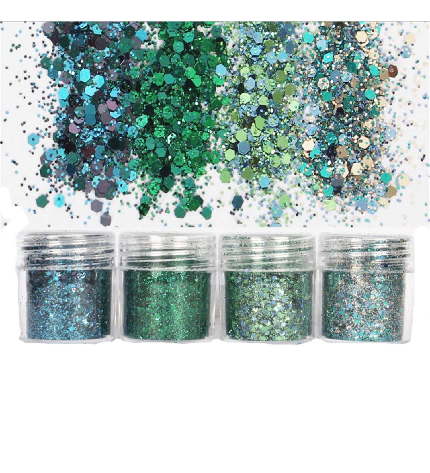 Chunky Make-Up Glitter Sequin Set | Face Nails Eyes & Hair Decor | Ideal for Music Festivals & Parties - Buy Online on GoSupps.com