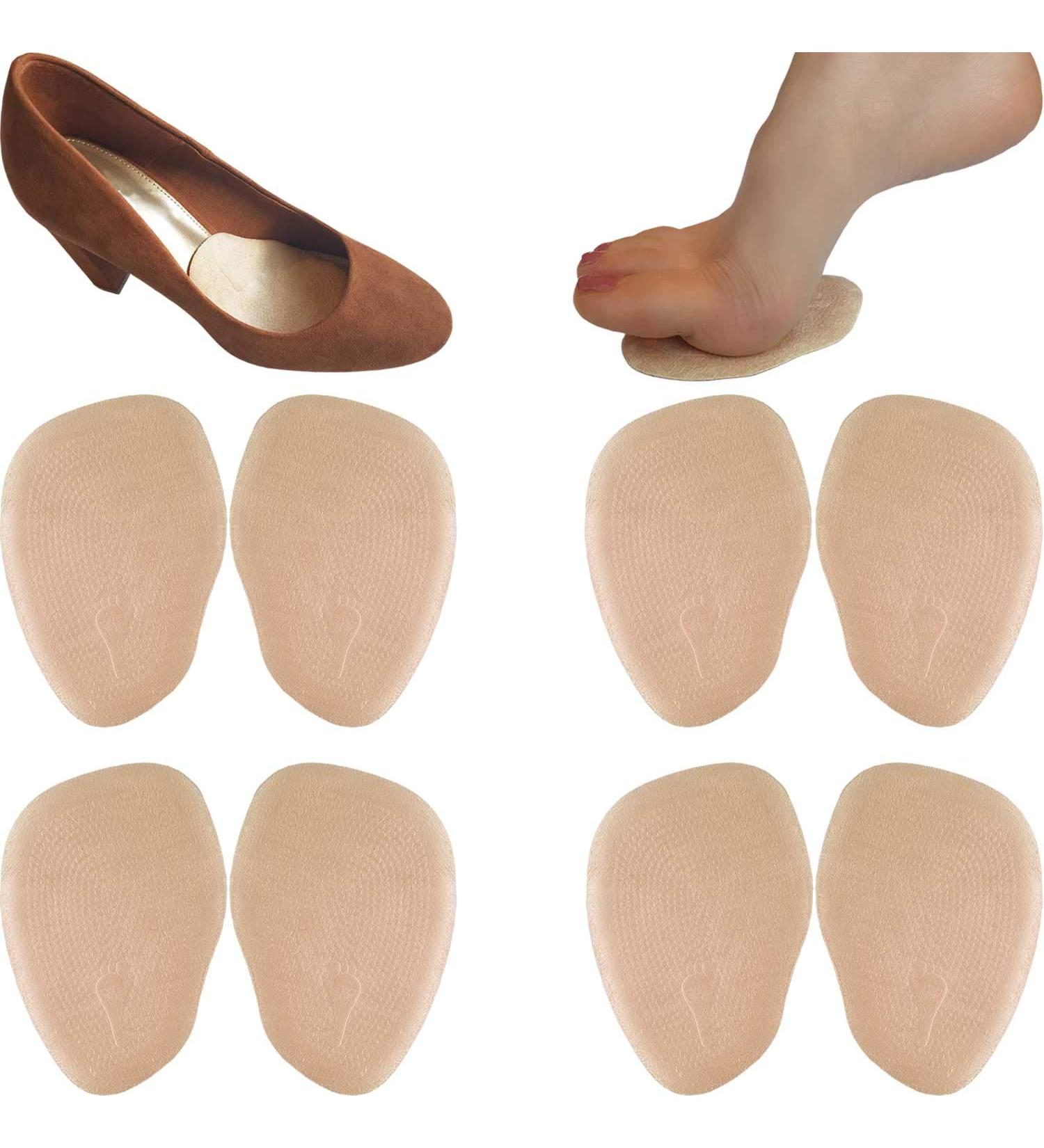 Chiroplax High Heel Cushion Inserts Pads - 4 Pairs, Suede Ball of Foot Forefoot Metatarsal Insoles for Women - Beige - Buy Online on GoSupps.com