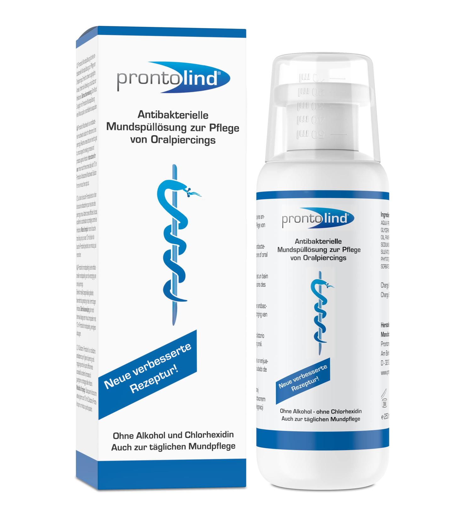 Prontolind Mouthwash 250ml - Best Oral Care for Piercings | International Shipping - Buy Online on GoSupps.com