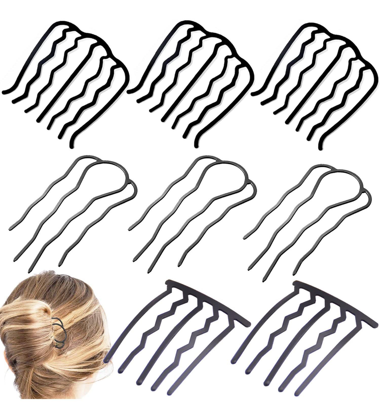 8 Pieces Hair Side Combs Metal Hair Fork Clip Hair Pins for Buns Hair Updo U-Shape Hair Sticks for Women Hair Styling Tool Accessories - Buy Online on GoSupps.com
