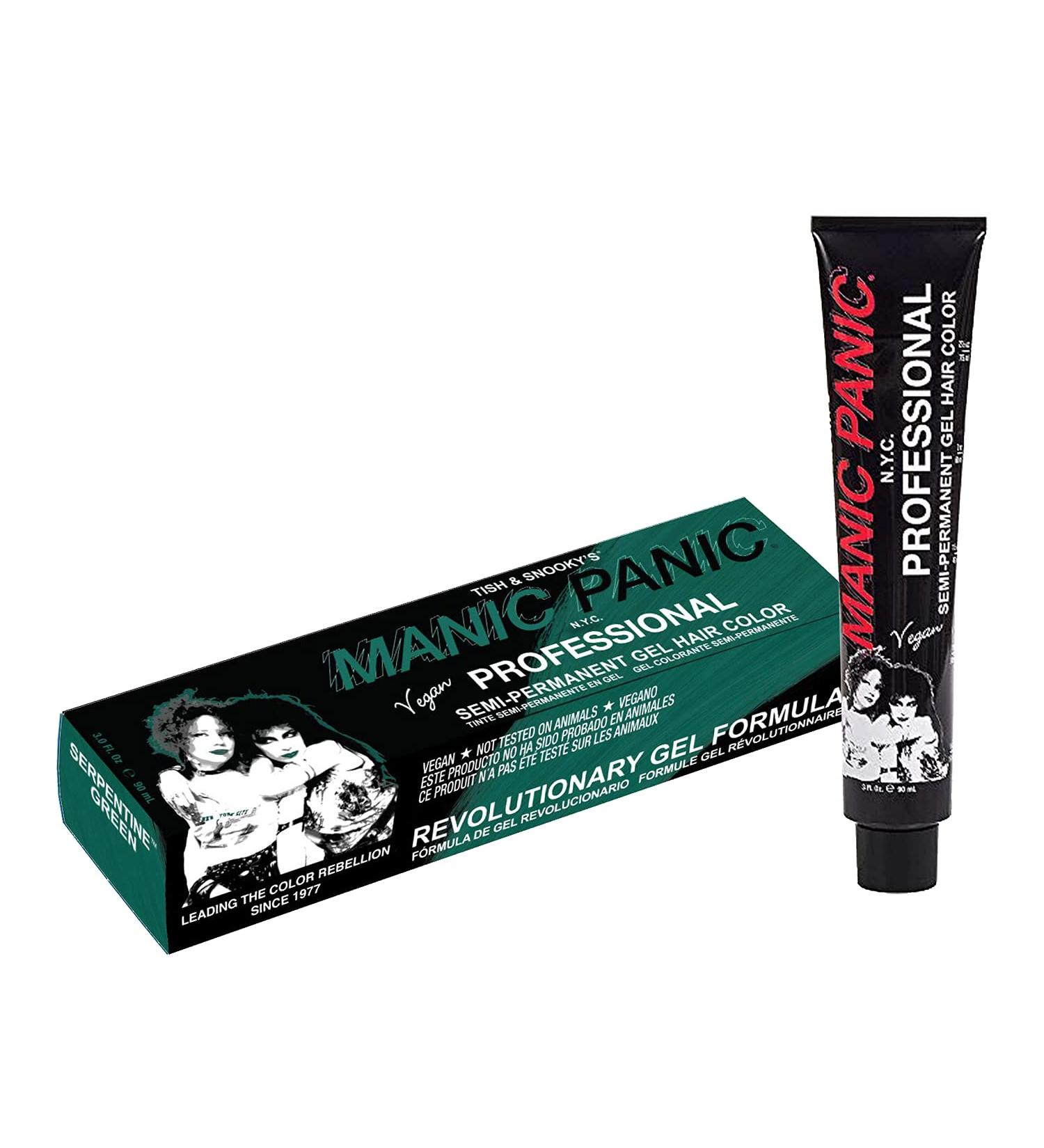 Manic Panic Serpentine Green Hair Dye - Semi-Permanent Gel for Vibrant True Green Color - Lasts 40+ Washes - No Developer Needed (3oz) - International Shipping Available - Buy Online on GoSupps.com