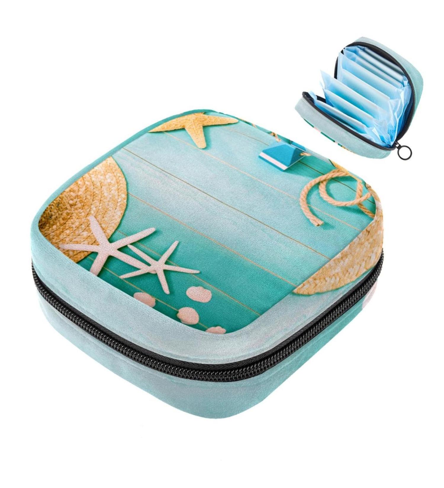 Portable Women's Binding-Up Bags | Menstrual Cup Pocket & Pads | Teenage Girls Tampon Bags - Maritime Mussel Multicolored - Buy Online on GoSupps.com