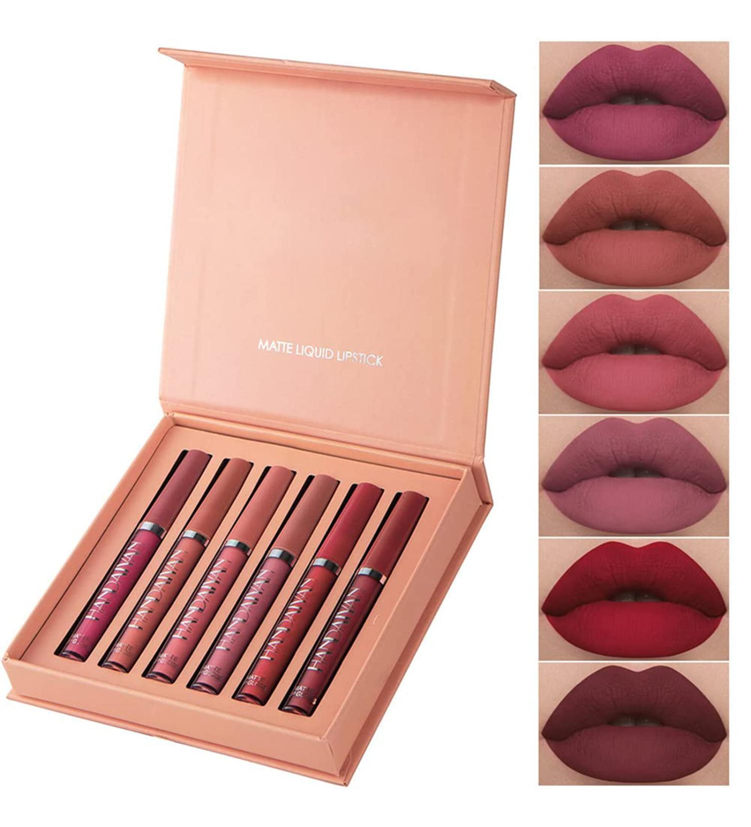 Shop 6-Piece Waterproof Matte Lip Gloss Set - Non-Stick Liquid Lipstick for Women | Perfect Gift! - Buy Online on GoSupps.com
