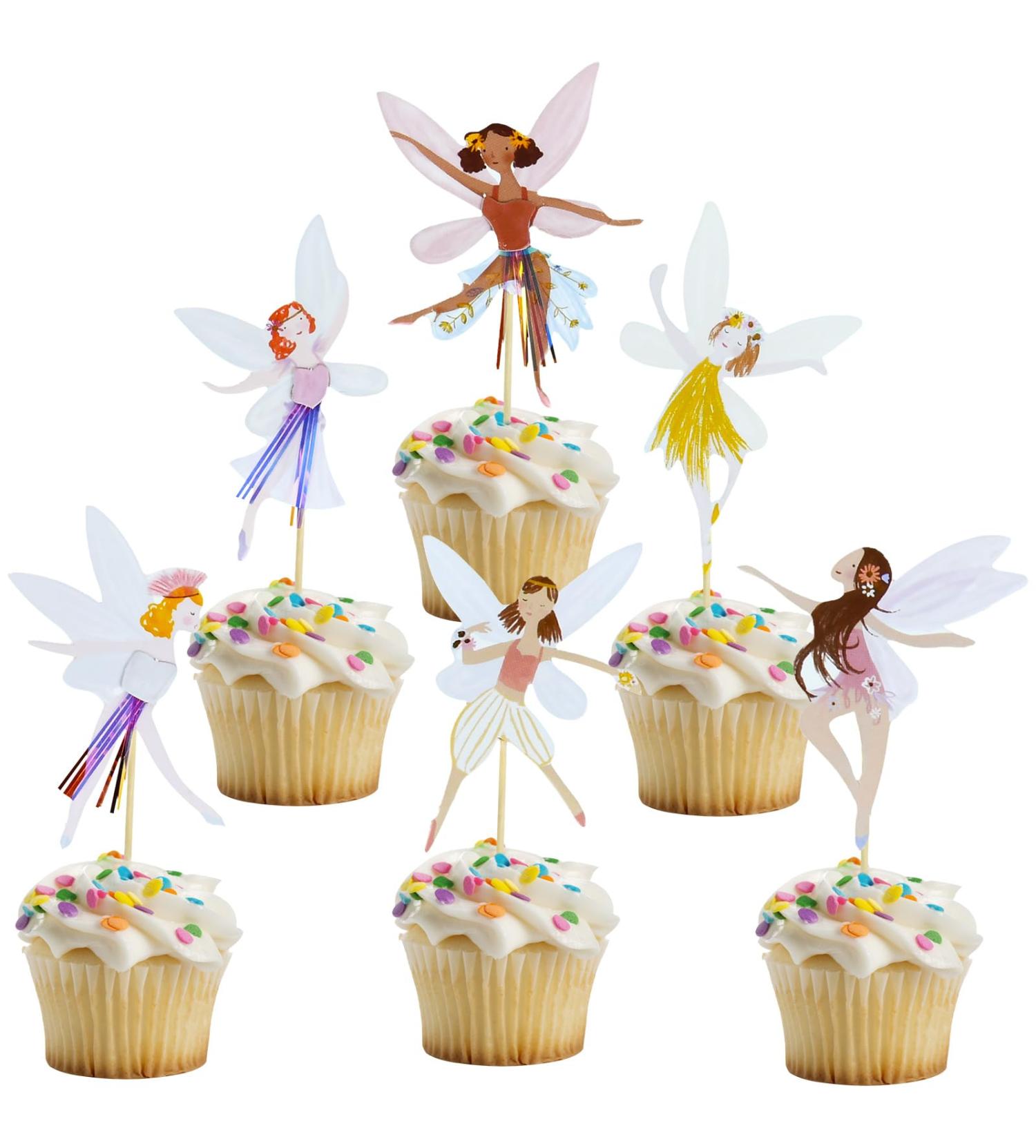 12-Piece Fairy Cake Topper Set - Ballerina & Cupcake Decoration for Kids' Birthday Parties - Buy Online on GoSupps.com