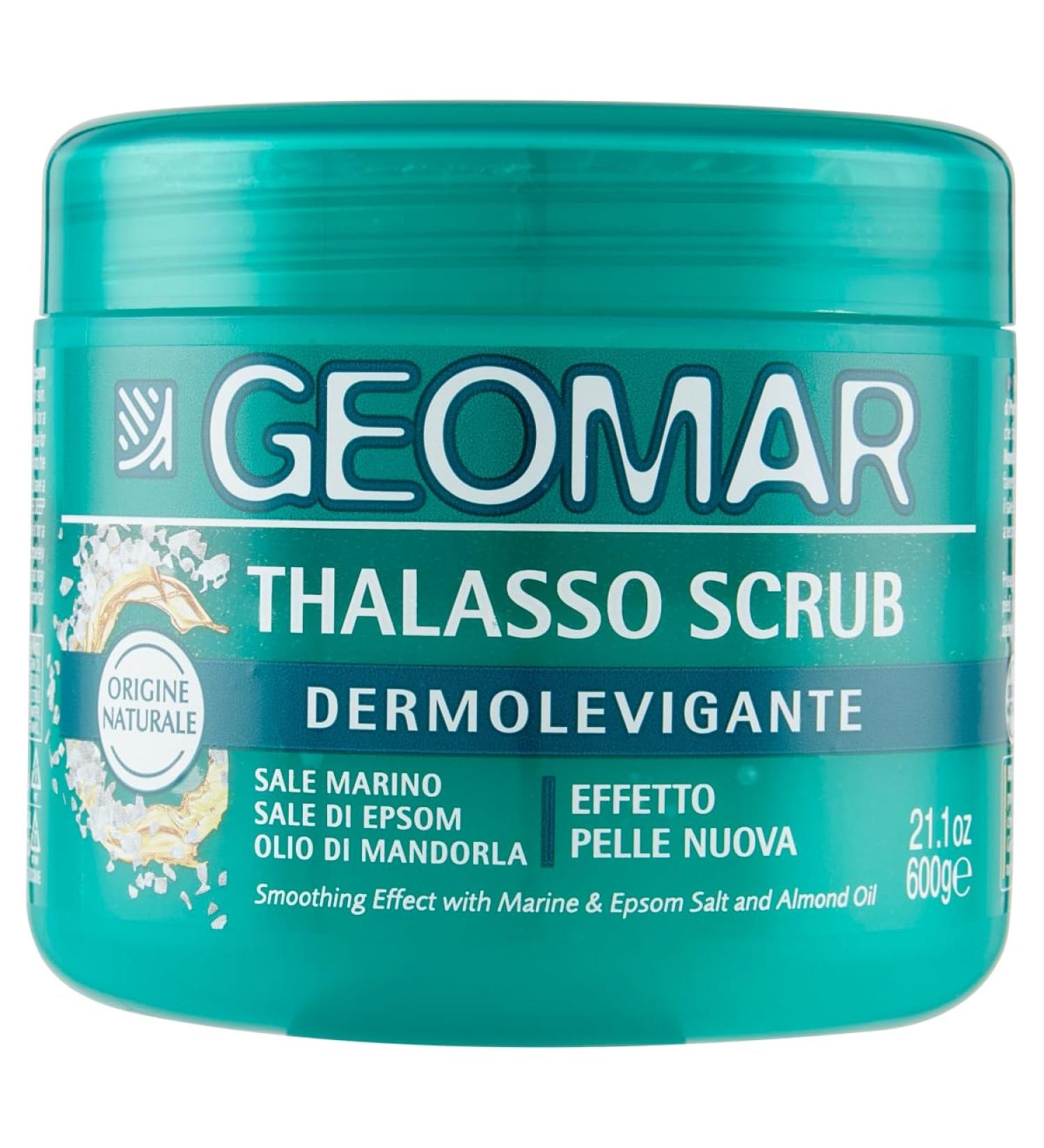 GEOMAR | Dermolevigante Thalasso Peeling new skin effect with sea salt Epsom salt and almond oil Made in Italy 600 g