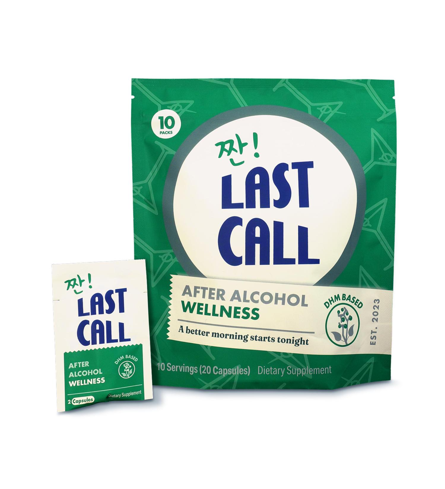 Last Call | Drinking Wellness Aid | DHM-Based Supplement | Dihydromyricetin Prickly Pear Milk Thistle B Vitamins | 10-Pack - Buy Online on GoSupps.com