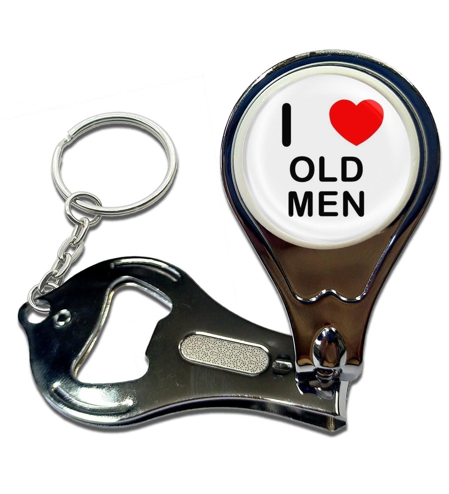 BadgeBeast.co.uk I Love Heart Old Men - Key Ring Bottle Opener and Nail Clipper - Buy Online on GoSupps.com