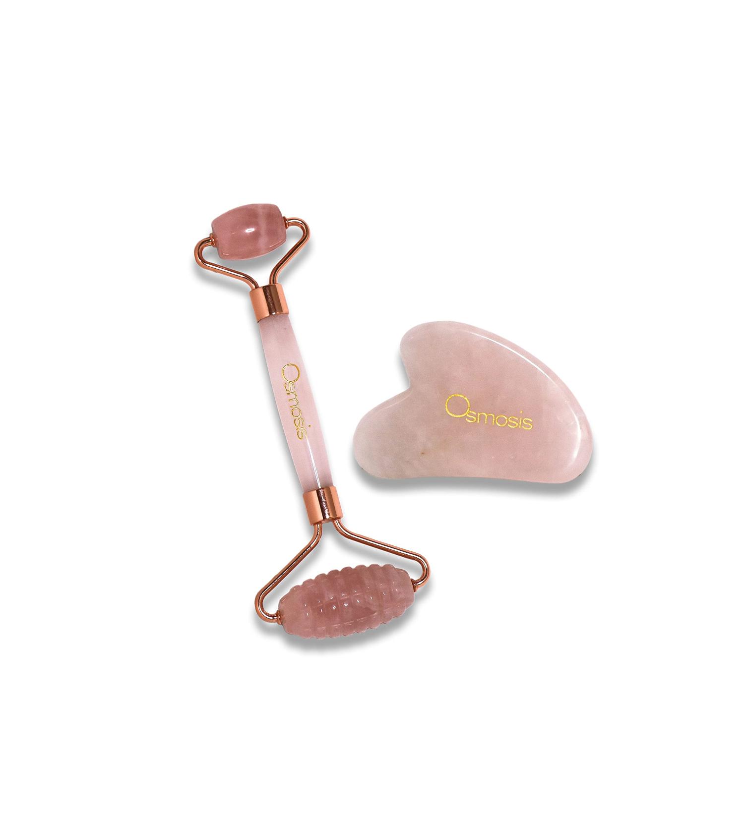 Osmosis Rose Quartz Roller & Gua Sha Set - Facial Massage Tools - Buy Online on GoSupps.com