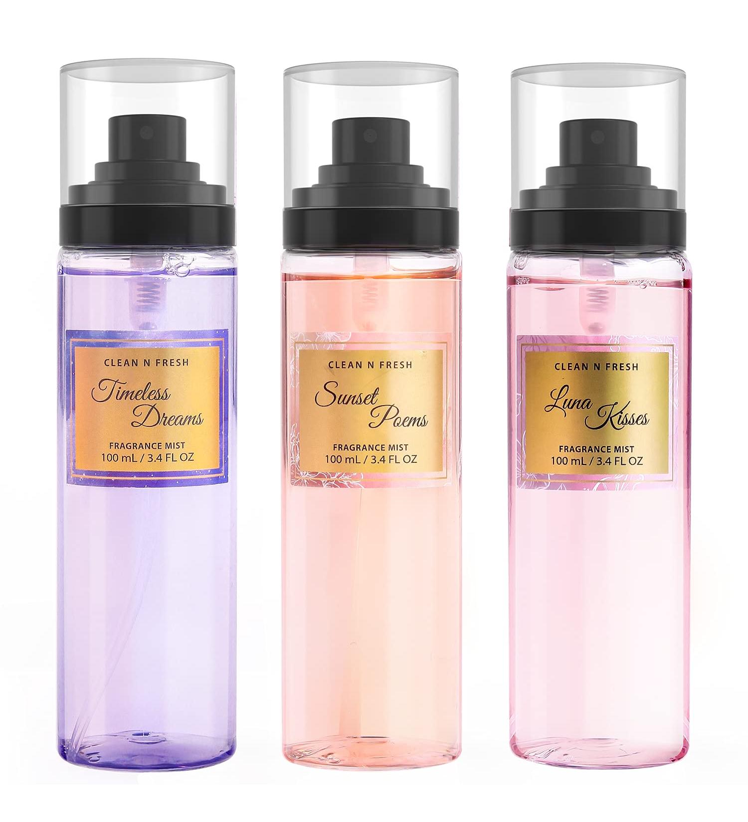 Clean-n-Fresh Body Spray Mist for Women Fragrance Sets Pack of 3 Each 3.4 Fl Oz Total 10.2 Oz - Buy Online on GoSupps.com
