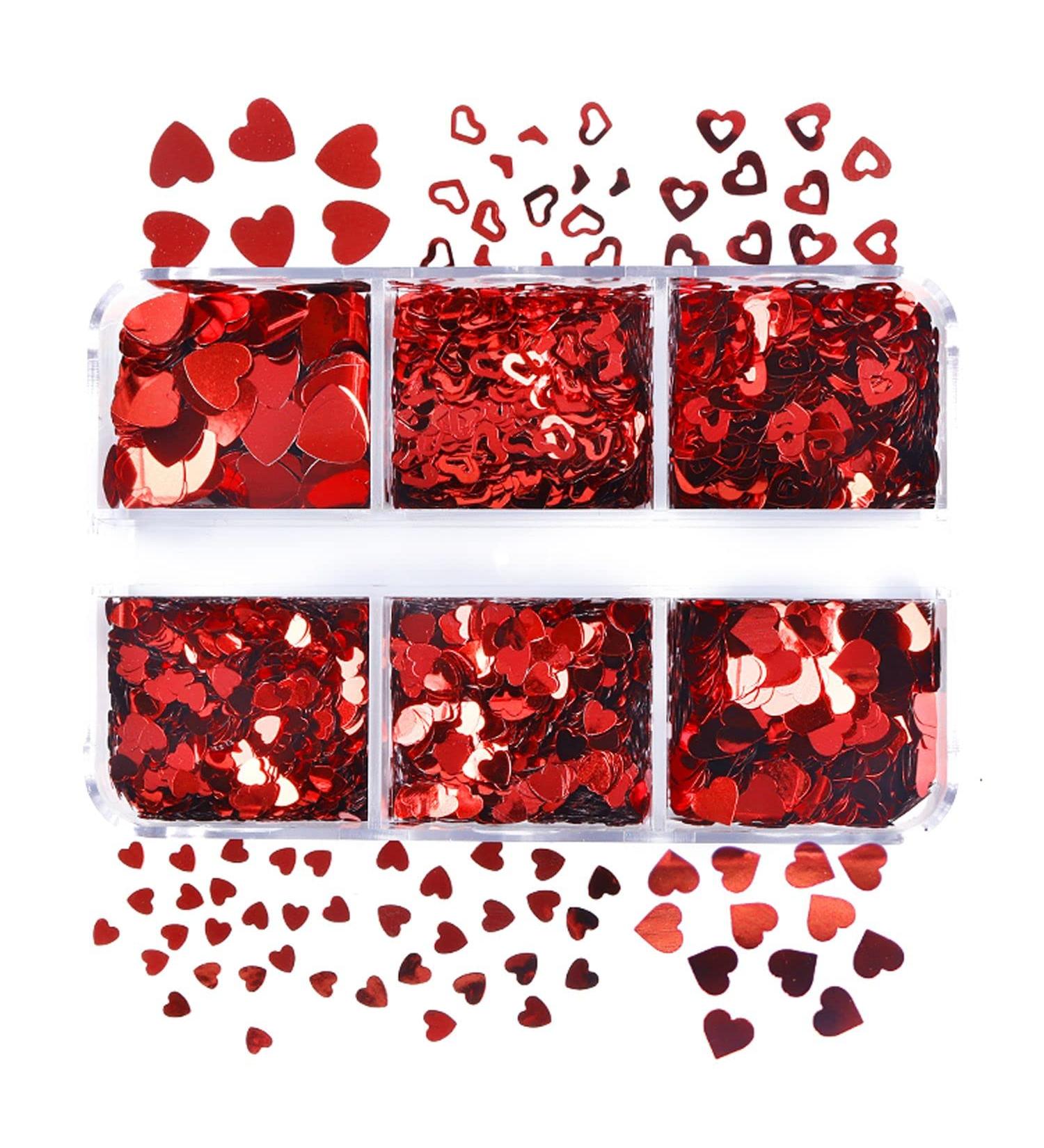 DIY Nail Supplies Shiny Love Heart Nail Decoration Decals Stickers Nail Art Sequins(02) - Buy Online on GoSupps.com