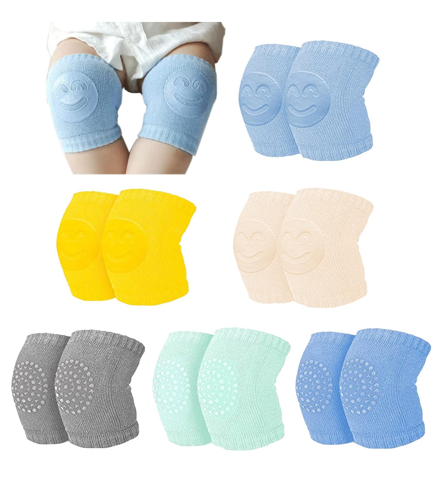6 Pairs Baby Knee Pads - Anti-Slip Cotton Toddler Knee Protector for Crawling and Walking (Two Styles, Various Colors) - Buy Online on GoSupps.com