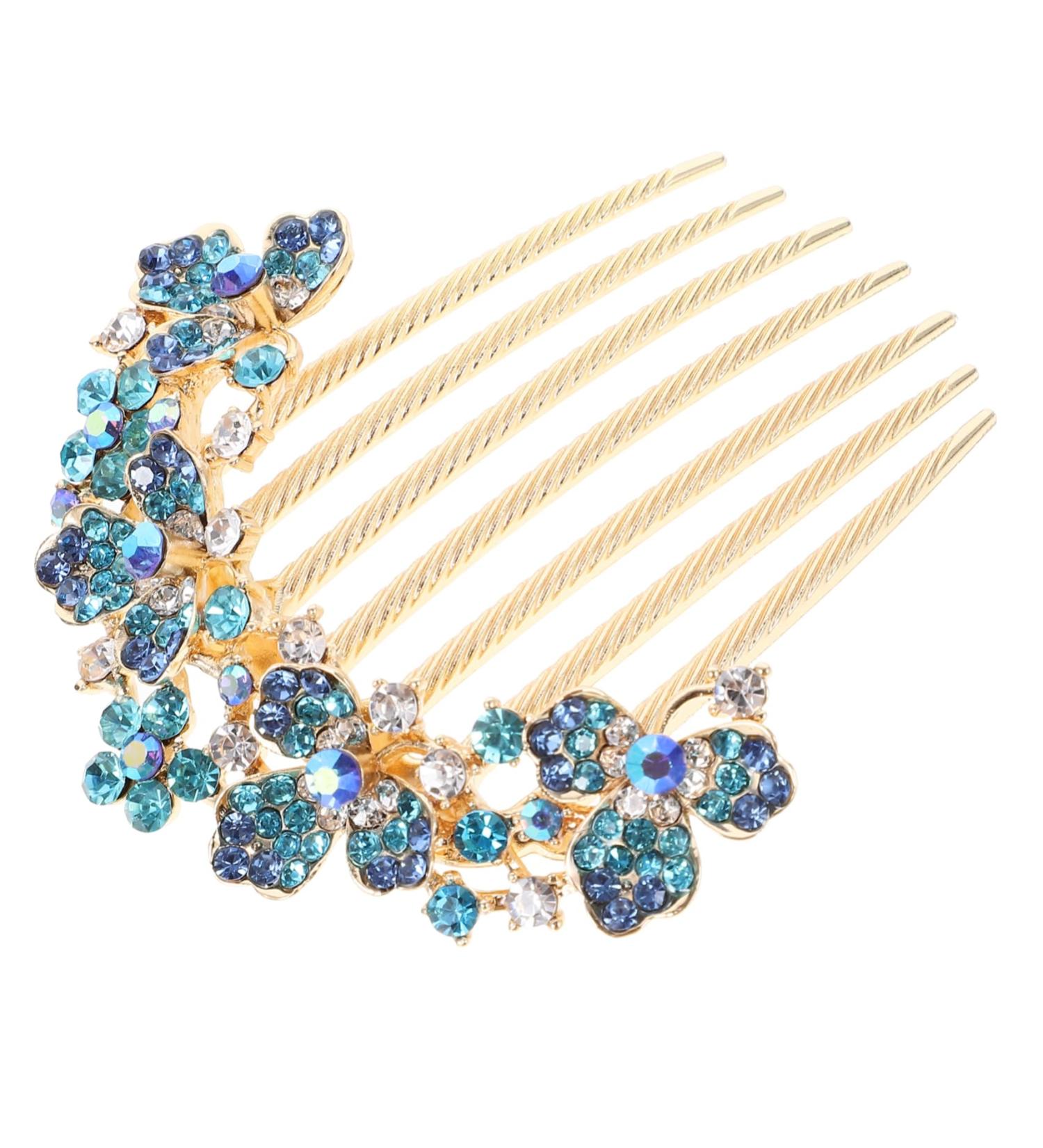 Didiseaon headgear Korean version hairpin bride hair comb rhinestone hair comb bridal hair accessories hair side comb decorate rhinestones bride hair accessories the flowers - Buy Online on GoSupps.com