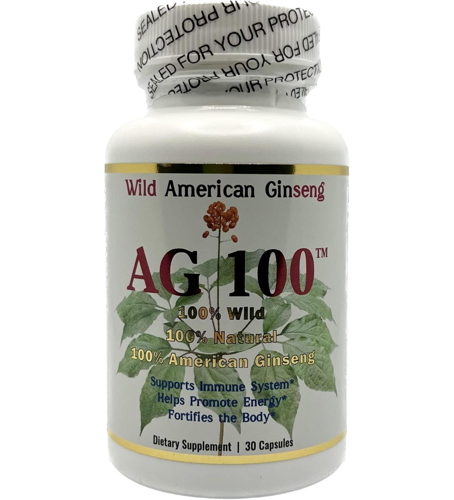 AG 100-100% Pure Wild American Ginseng Capsules - Buy Online on GoSupps.com