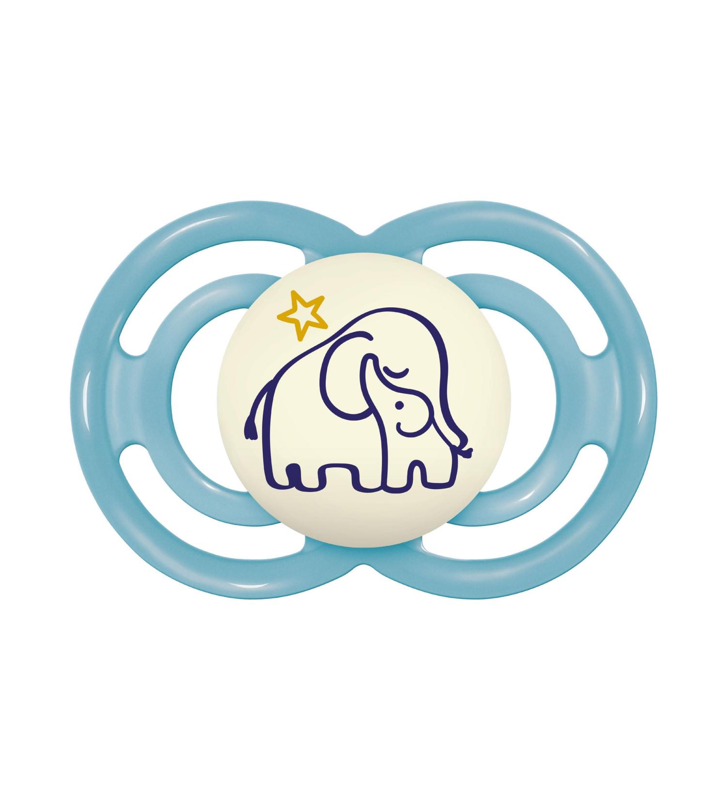 MAM Perfect Night Silicone Pacifier with Holder Skinsoft 6+ Months Light Blue | International Shipping Available - Buy Online on GoSupps.com