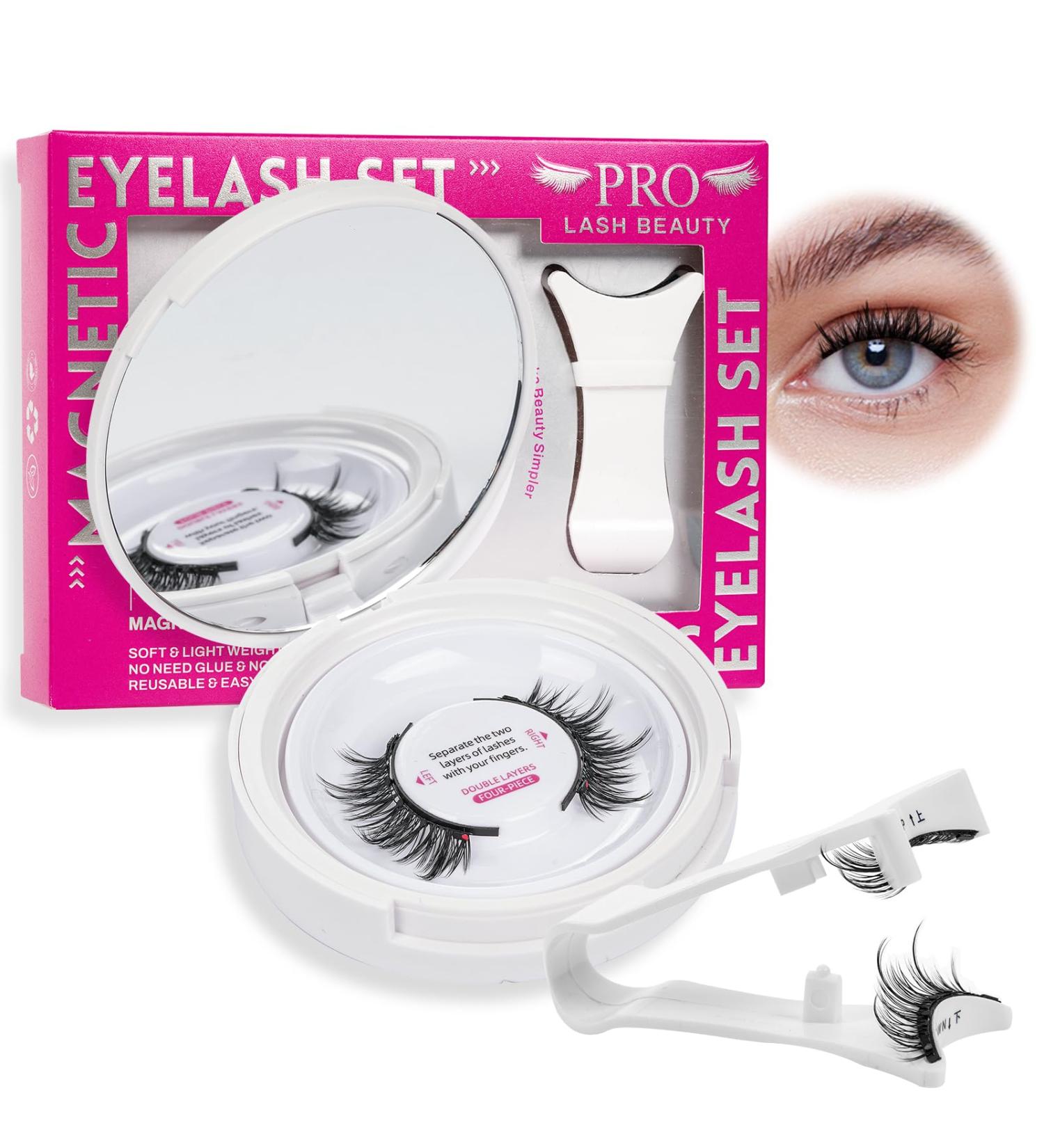 Magnetic Eyelashes Kit - Long Lasting Reusable No Glue Needed | 1 Pair Vibrant Cruelty-Free False Lashes with Applicator - Buy Online on GoSupps.com