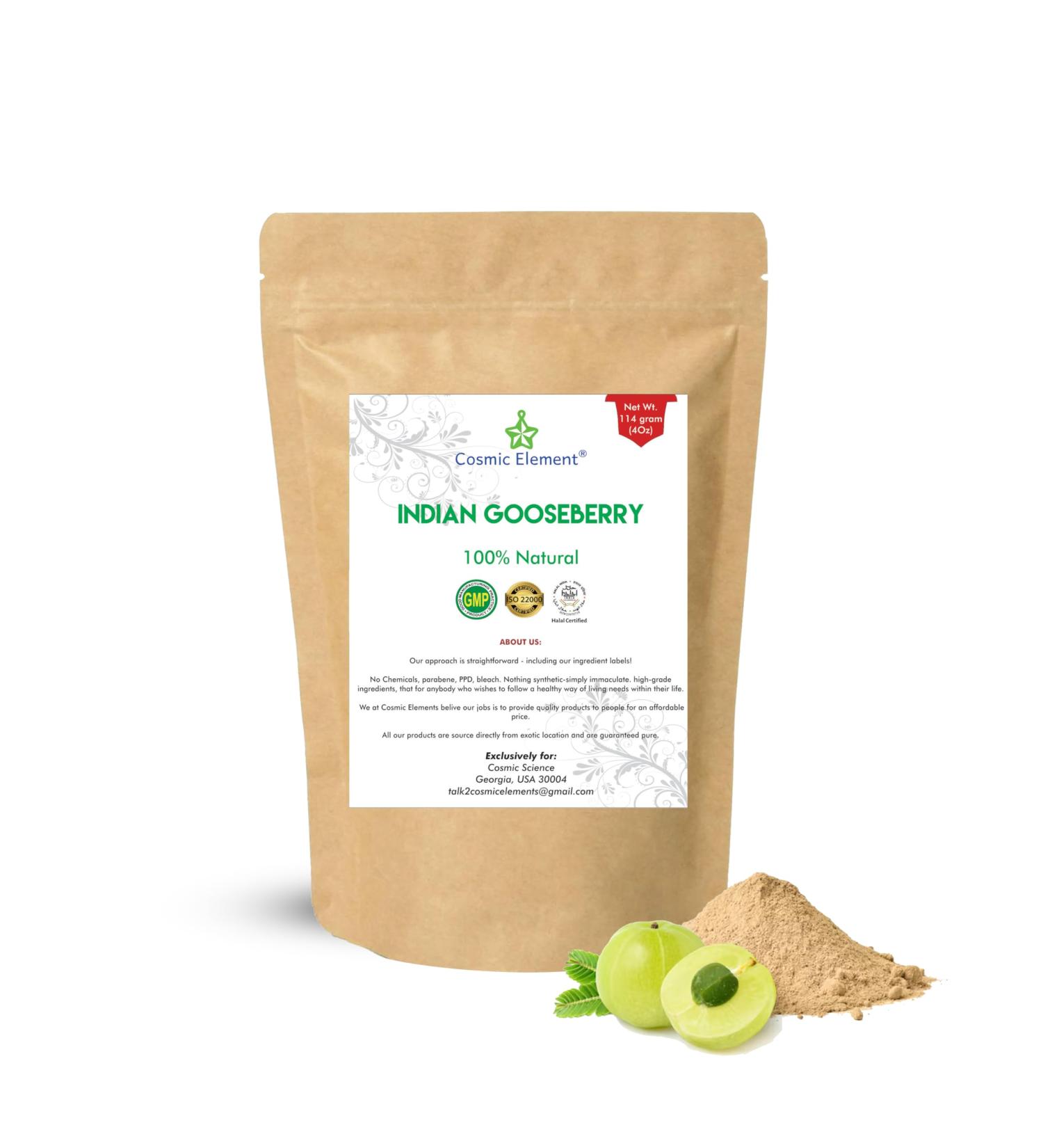 Cosmic Element 100% Pure Organic Amla Powder for Hair Growth Rich in Vitamin C Amalaki Powder for Skin Health & Eating USDA Organic Unrefined 4 oz 4 Ounce (Pack of 1) - Buy Online on GoSupps.com