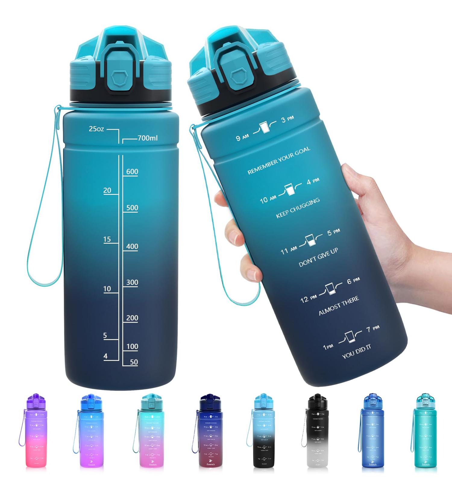 ZOUNICH BPA-Free Children's Drinking Bottle - 1L/700ML/500ML Tritan Sport Water Bottle for School & Bicycle - Dishwasher Safe Dark Green/Blue Gradient - Buy Online on GoSupps.com
