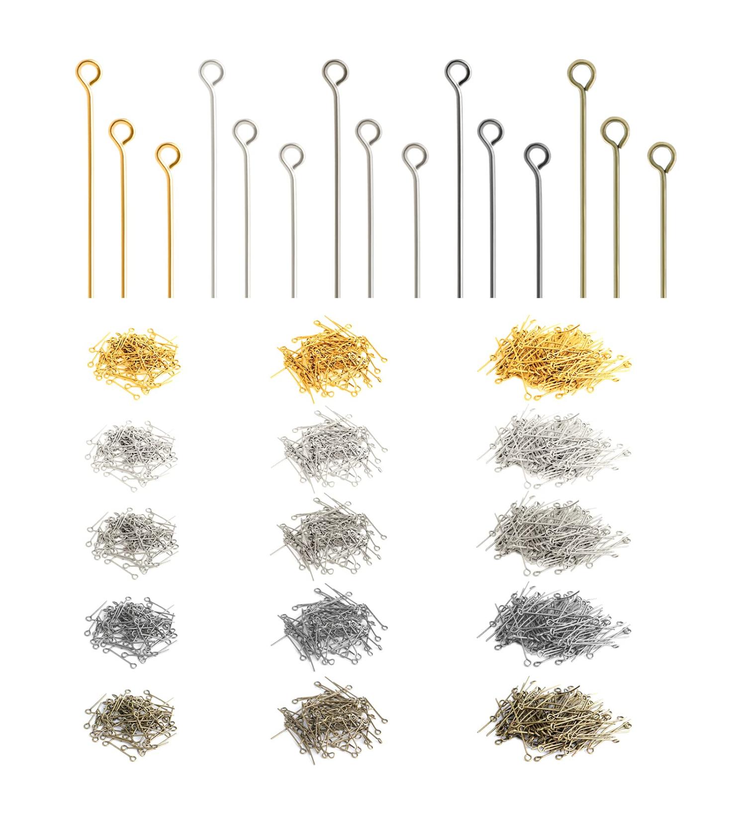 Savita 1500pcs Eye Pins Metal Findings Beading Eyepins - 16/20/30mm (5 Colors) - Jewelry Making Supplies for Earrings & Bracelets - Buy Online on GoSupps.com