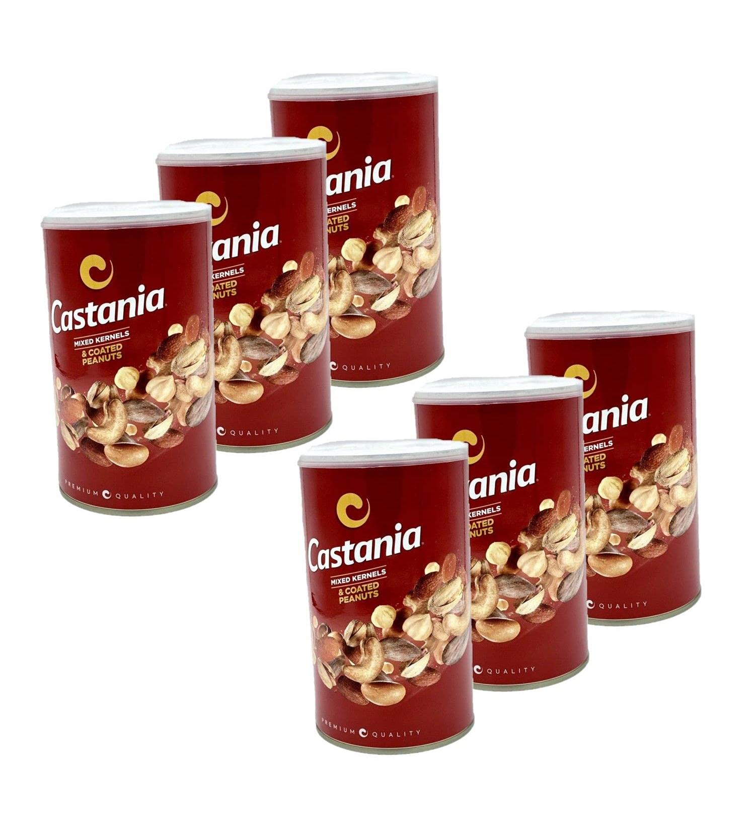 Set of 6 Assorted Nuts/Mixed Kernels Castania 450 g Pot
