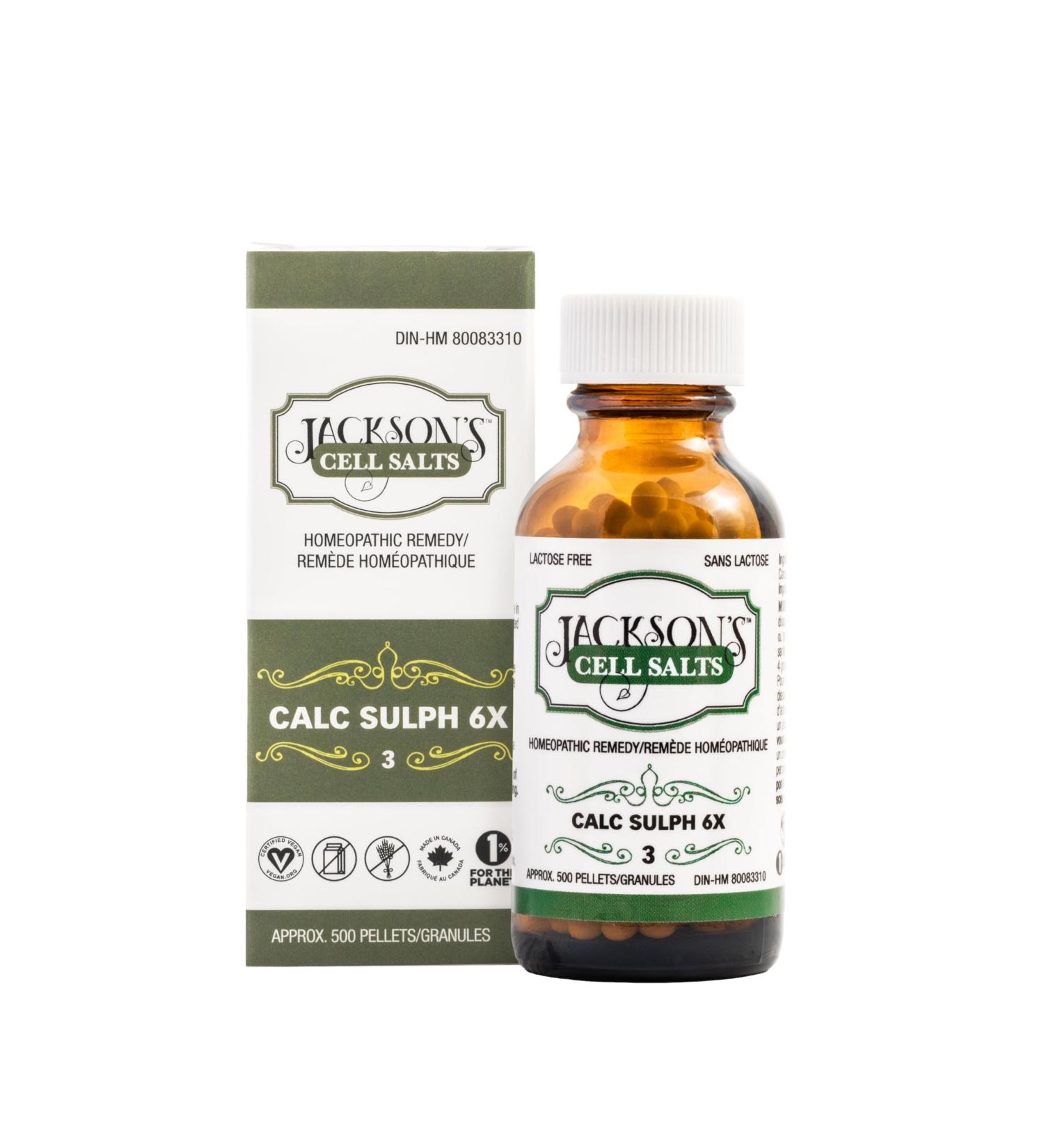Jackson's Cell Salt #3 Calc Sulph 6X (500 Pellets) - Vegan & Lactose-Free Calcarea Sulphurica | Shop Now - Buy Online on GoSupps.com