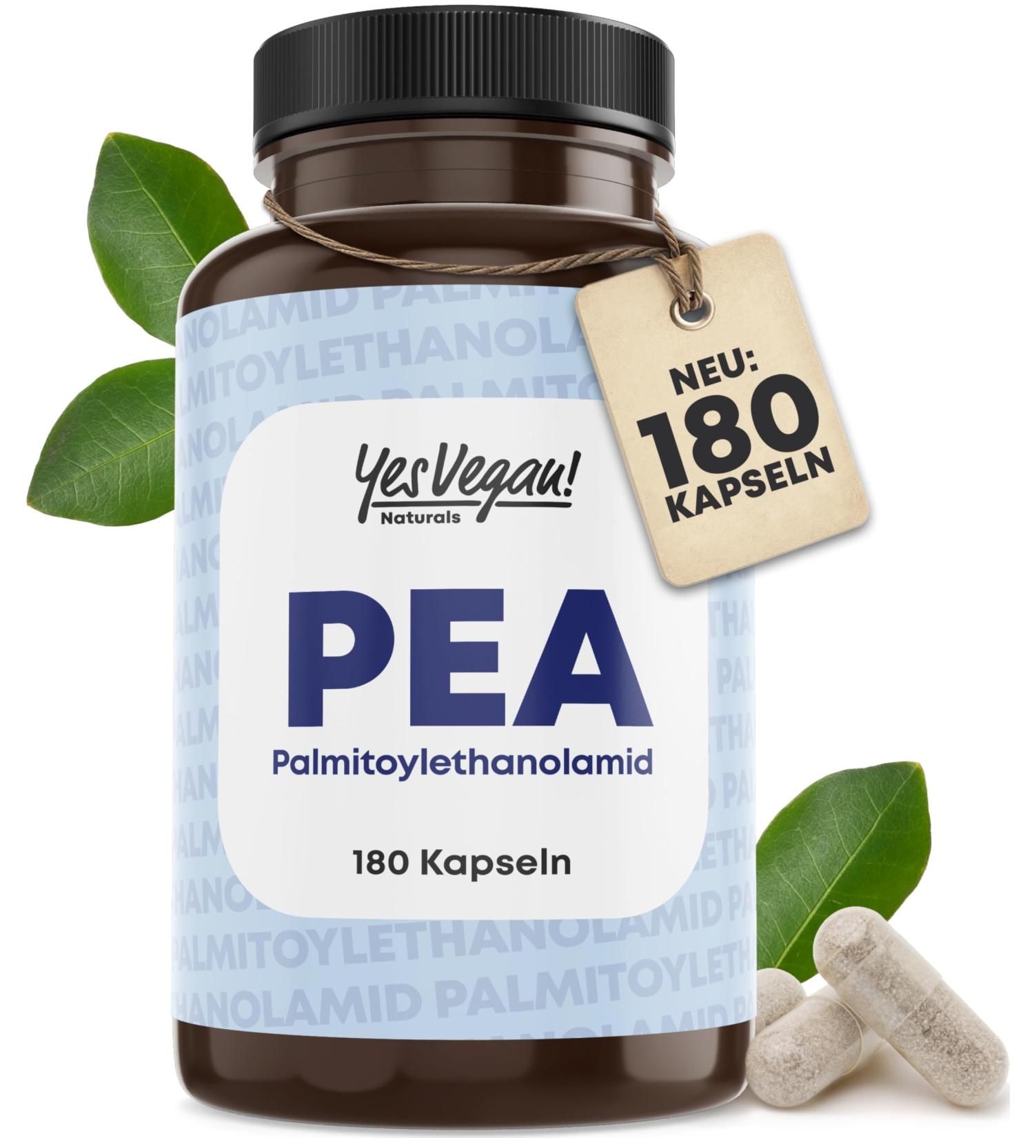 PEA Caspseln 300 mg (180 Capsules) - Palmitoylethanolamide 300 mg per hard capsule - Laboratory Tested - Vegan - High Dosed (1 x 180 Capsules) - Buy Online on GoSupps.com