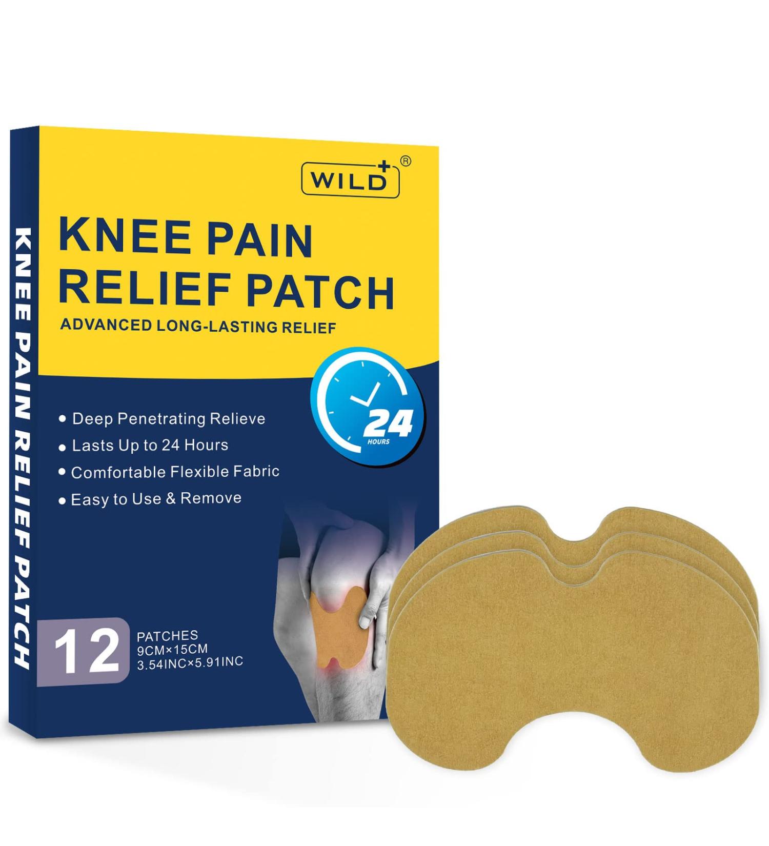 WILD+ Knee Pain Relief Patch 12PCS - Max Strength Heat Patches for Arthritis & Muscle Pain Relief - Buy Online on GoSupps.com