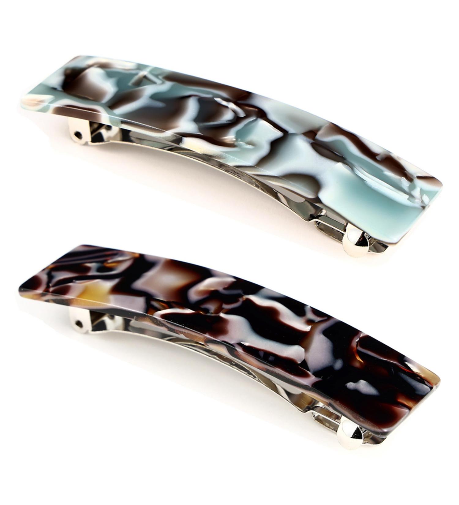 Buy Large Retro French Vintage Hair Clips - 2 Piece Set for Thick Hair - Stylish Automatic Hair Barrettes for Women - Buy Online on GoSupps.com