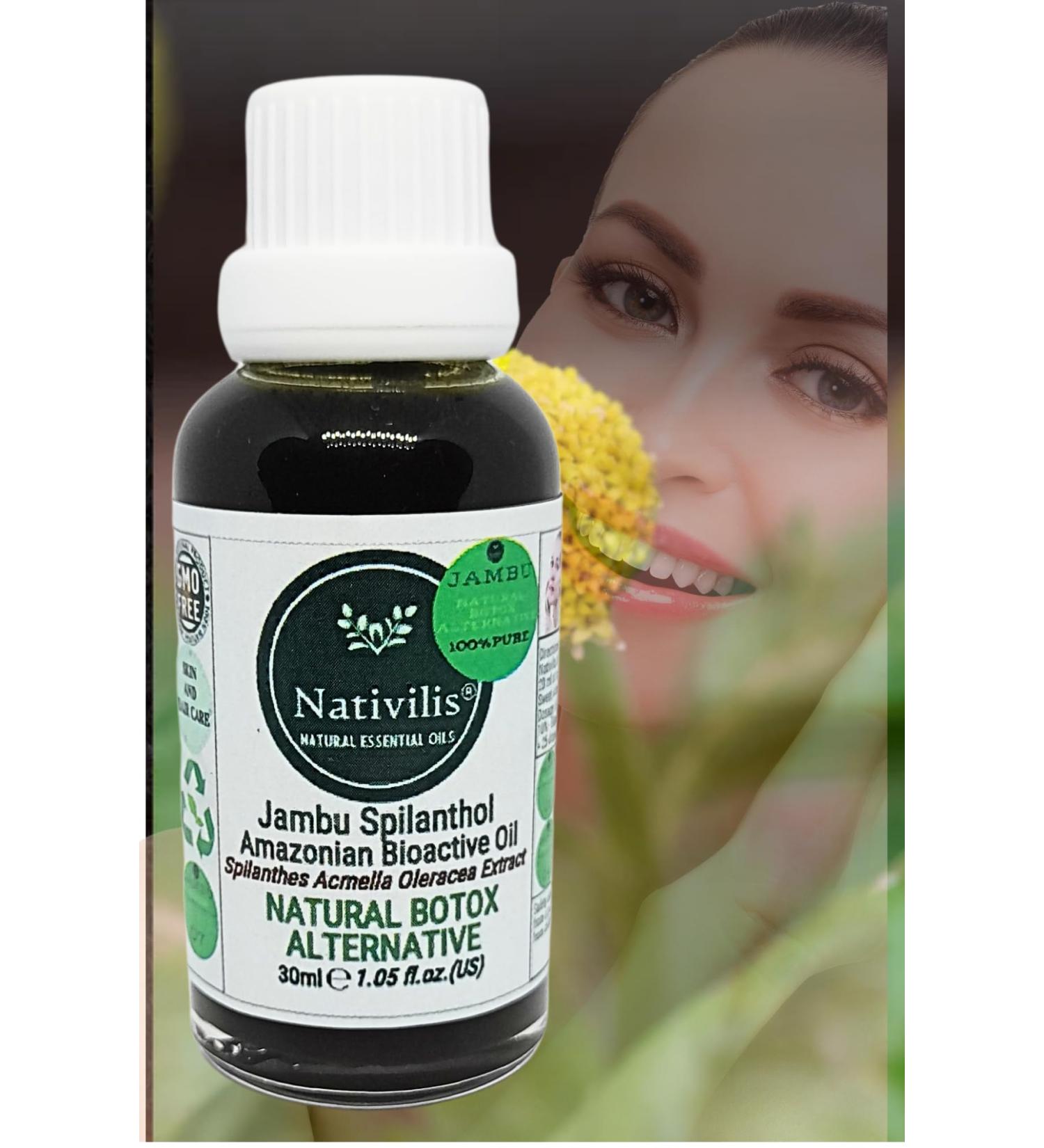 Nativilis Jambu Spilanthol Amazonian Bioactive Oil Spilanthes Acmella Oleracea Extract 100% Natural Pure Botox Alternative - Relax facial muscles skin firmness antioxidant properties Copaiba - 30 ml - Buy Online on GoSupps.com