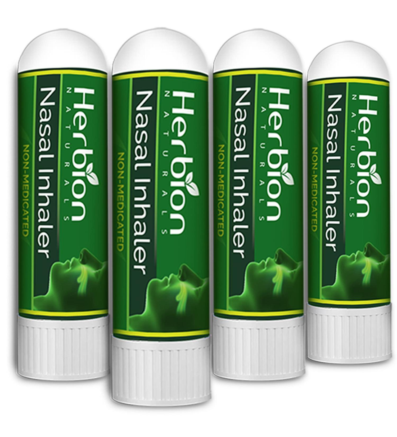 Herbion Naturals Nasal Inhaler 0.05 Fl Oz (1.5ml) - Pack of 4 | Non-Medicated Relief for Nasal Congestion, Sinusitis & Allergies - Buy Online on GoSupps.com