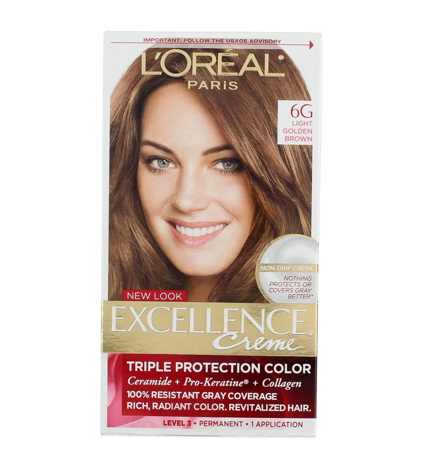 L'Oreal Paris Excellence Cr me 6G Light Golden Brown Hair Color - Triple Protection Formula for Radiant Color | International Shipping Available - Buy Online on GoSupps.com