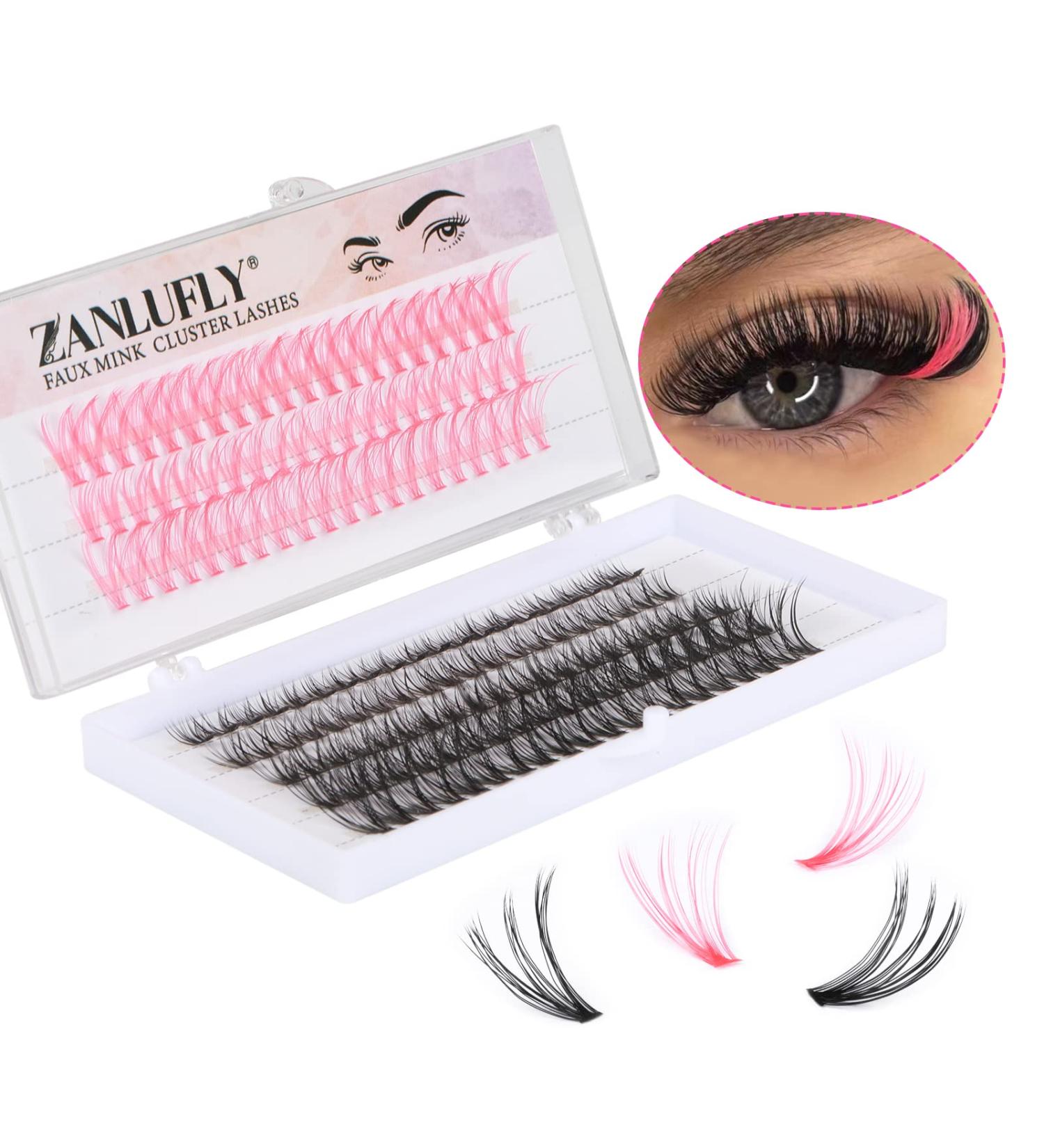 Zanlufly Individual Lashes DIY Eyelash Extension 160 Pcs Cluster Lashes - Mix Colored 8-16MM Soft Lightweight Lash Extensions for Home Use - Buy Online on GoSupps.com